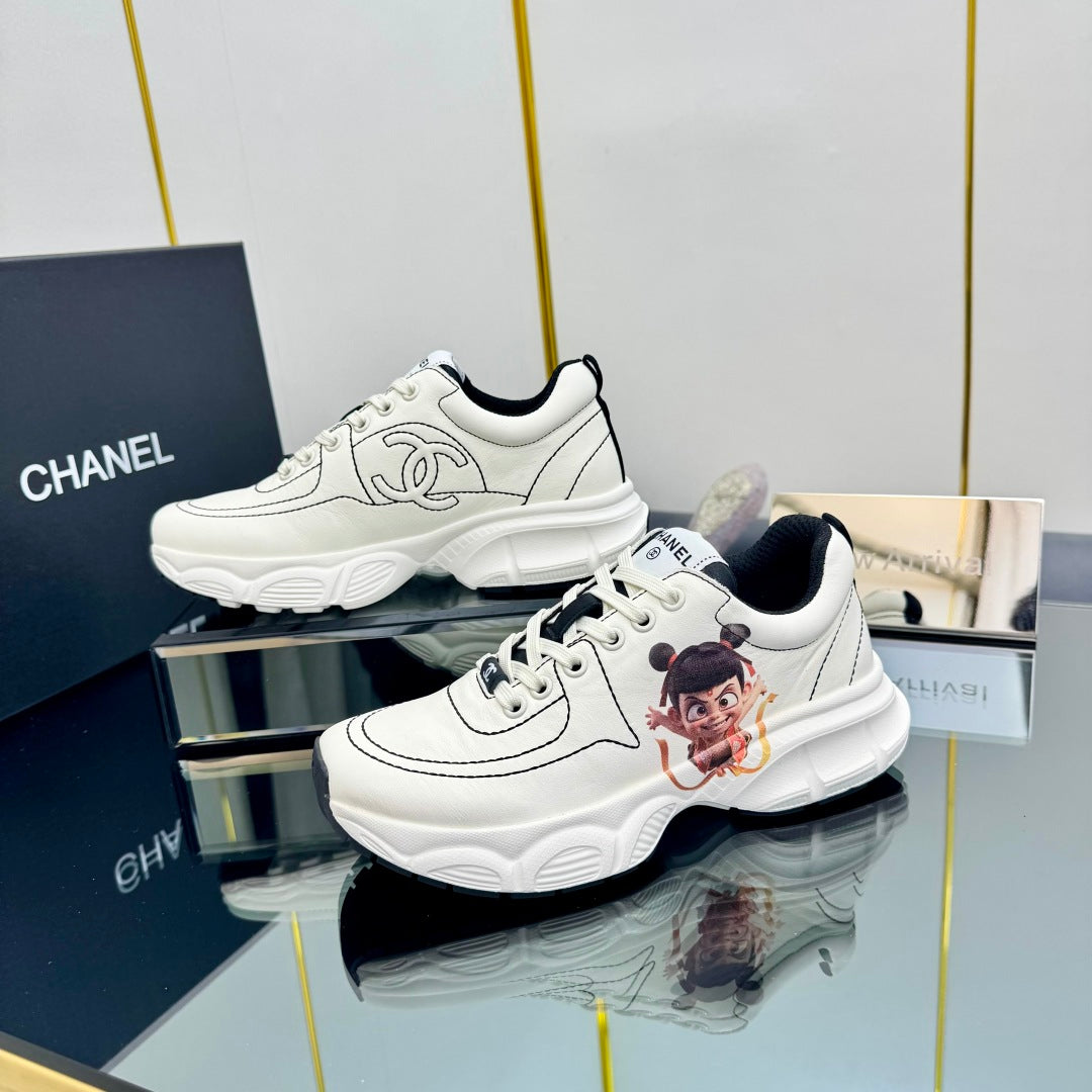TRAINERS SNEAKER IN WHITE CALFSKIN WITH STICKER 238626 - 35