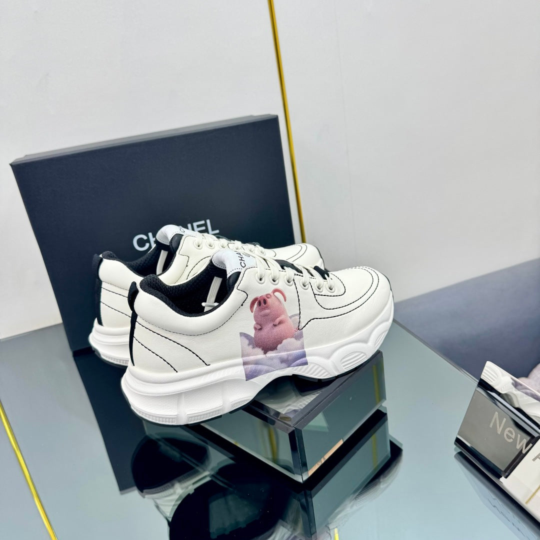 TRAINERS SNEAKER IN WHITE CALFSKIN WITH STICKER 238627 - 35
