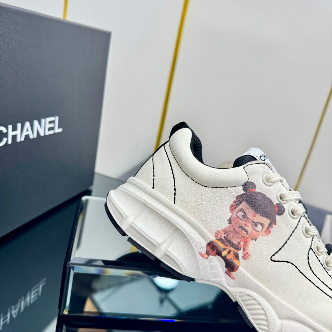 TRAINERS SNEAKER IN WHITE CALFSKIN WITH STICKER 238629 - 35