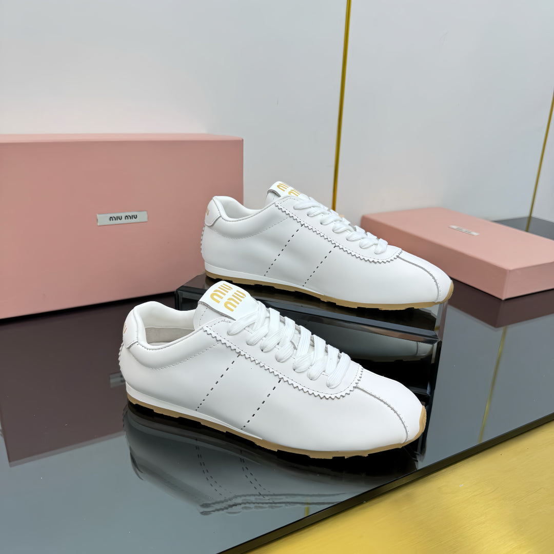 PLUME NAPPA SNEAKERS IN LIGHT GREY CALFSKIN - 34