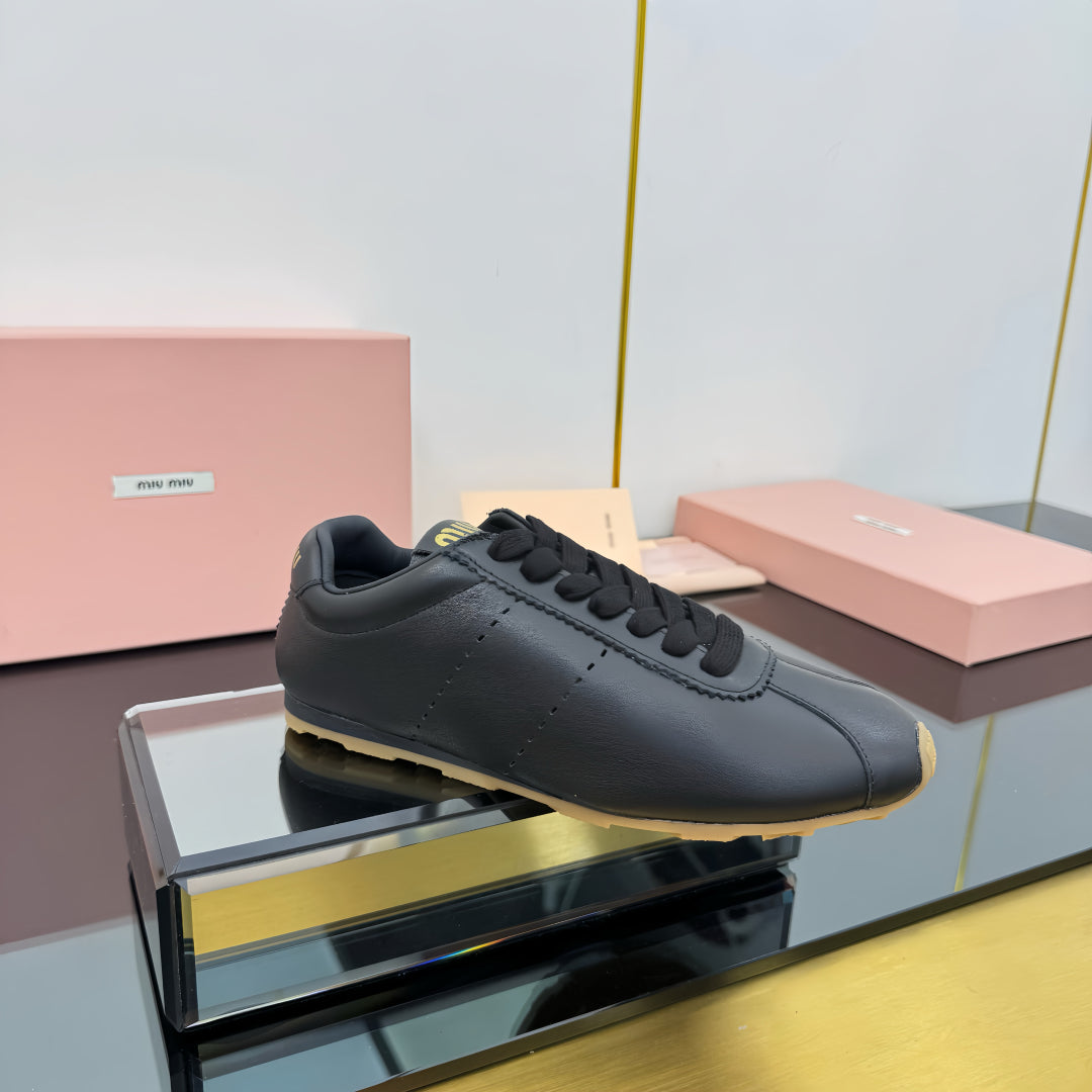 PLUME NAPPA SNEAKERS IN BLACK CALFSKIN - 34
