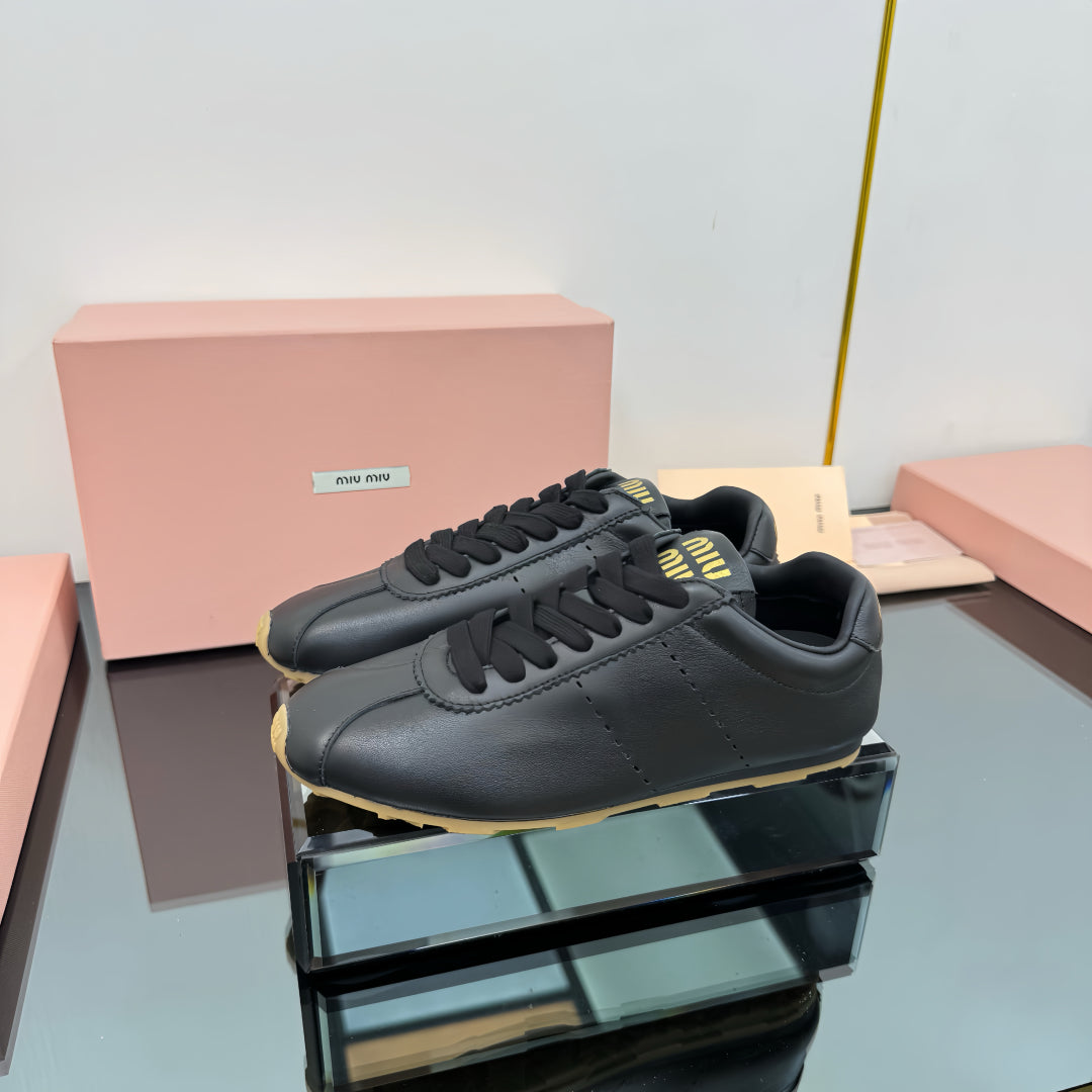 PLUME NAPPA SNEAKERS IN BLACK CALFSKIN - 34