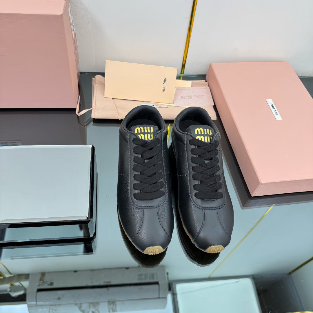 PLUME NAPPA SNEAKERS IN BLACK CALFSKIN - 34