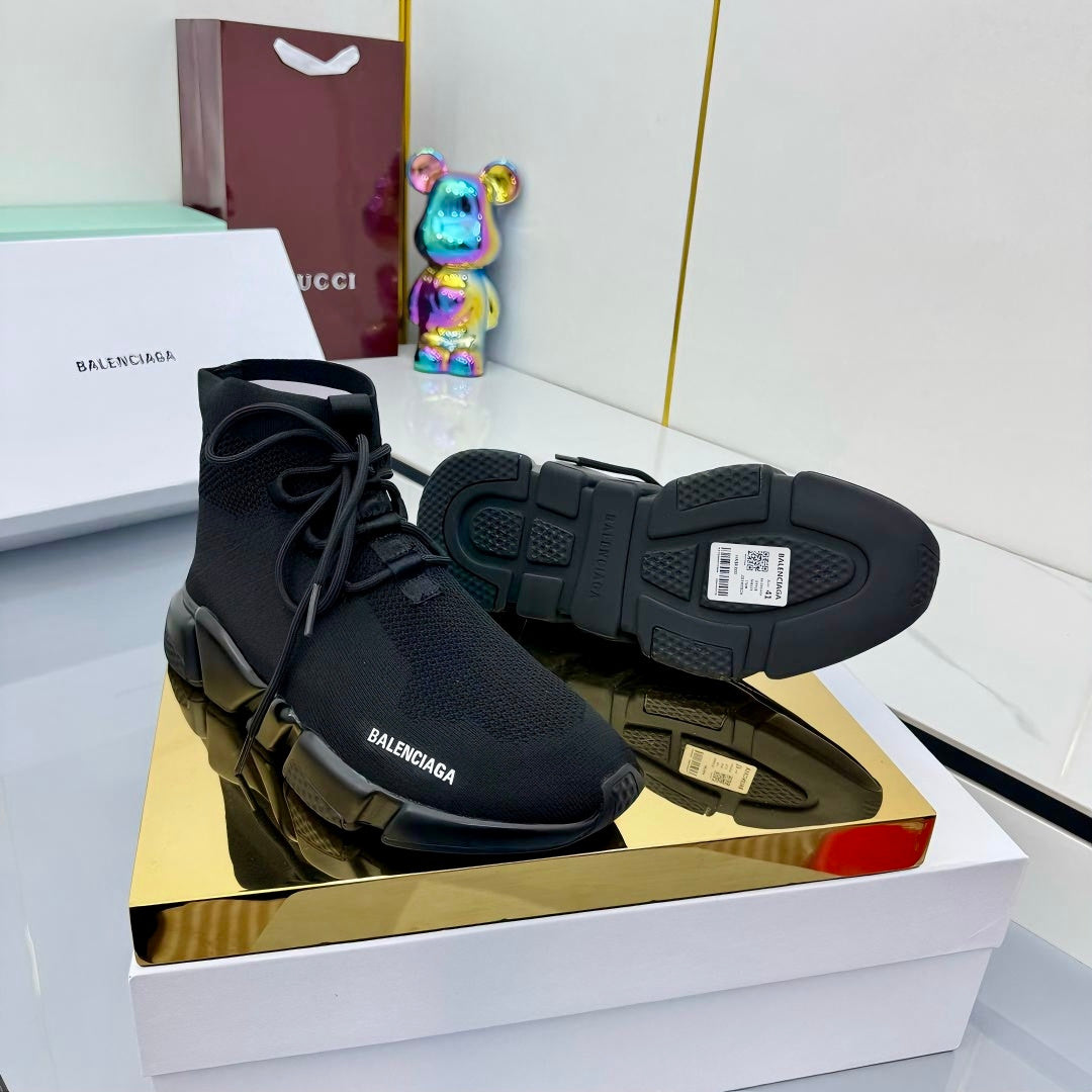 BALENCIAGA 25S SPEED 2.0 LACE-UP SNEAKERS IN BLACK KNITTED STYLE 3 - 35