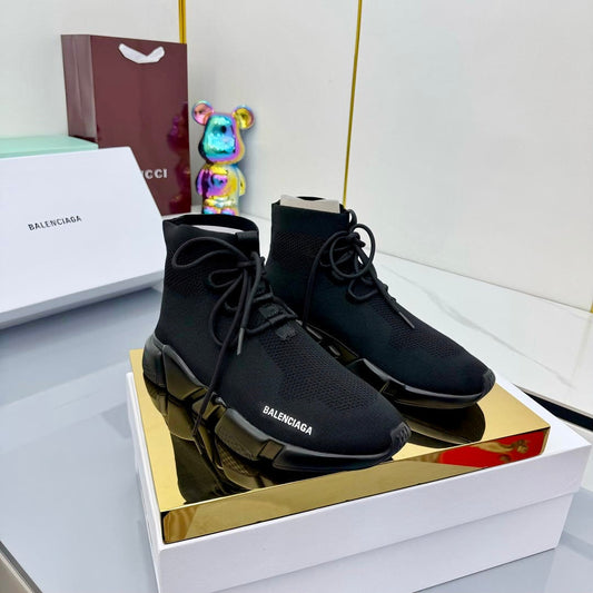 BALENCIAGA 25S SPEED 2.0 LACE-UP SNEAKERS IN BLACK KNITTED STYLE 3 - 35