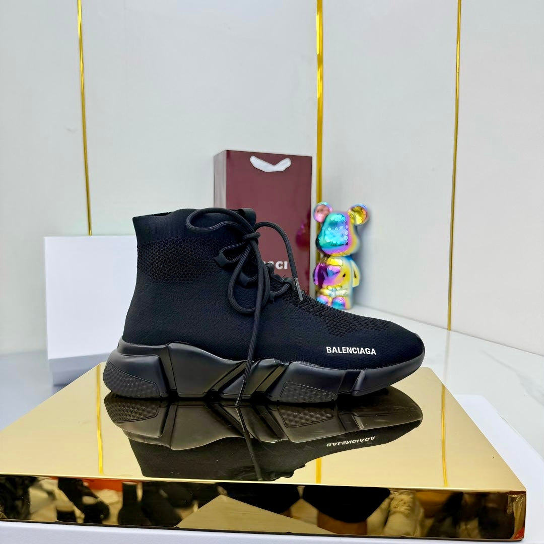 BALENCIAGA 25S SPEED 2.0 LACE-UP SNEAKERS IN BLACK KNITTED STYLE 3 - 35