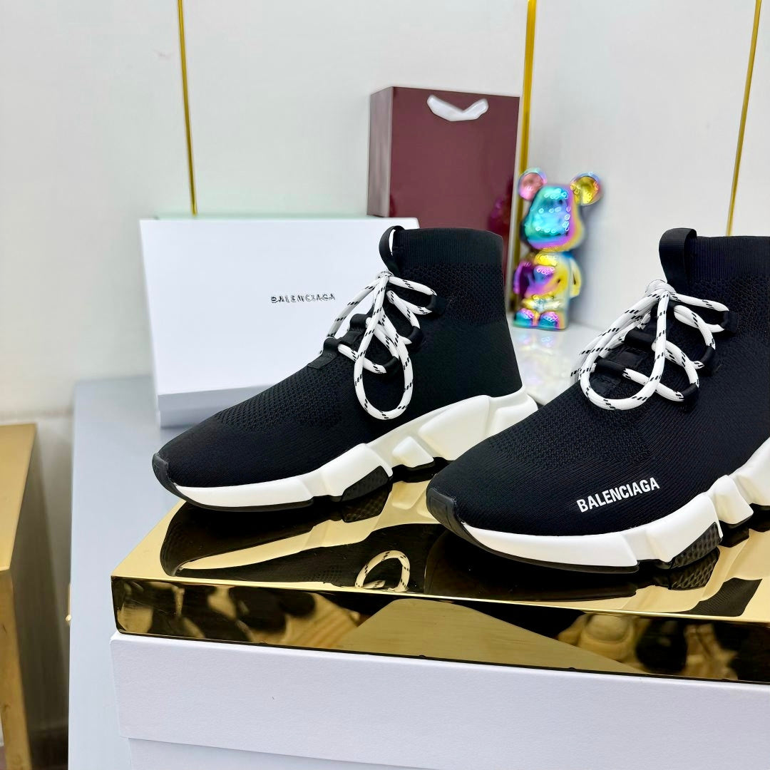 BALENCIAGA 25S SPEED 2.0 LACE-UP SNEAKERS IN BLACK KNITTED STYLE 2 - 35