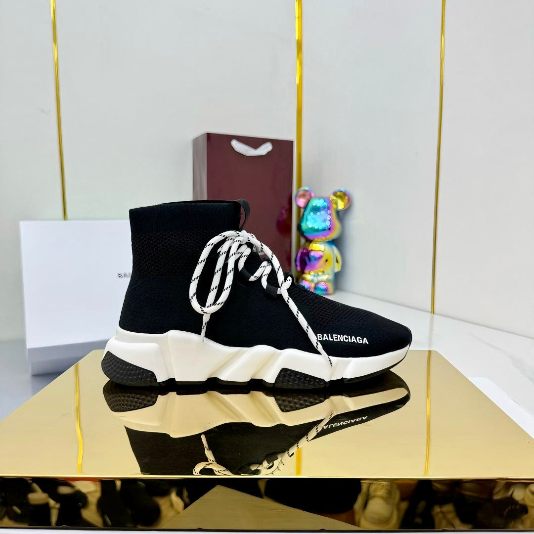 BALENCIAGA 25S SPEED 2.0 LACE-UP SNEAKERS IN BLACK KNITTED STYLE 2 - 35