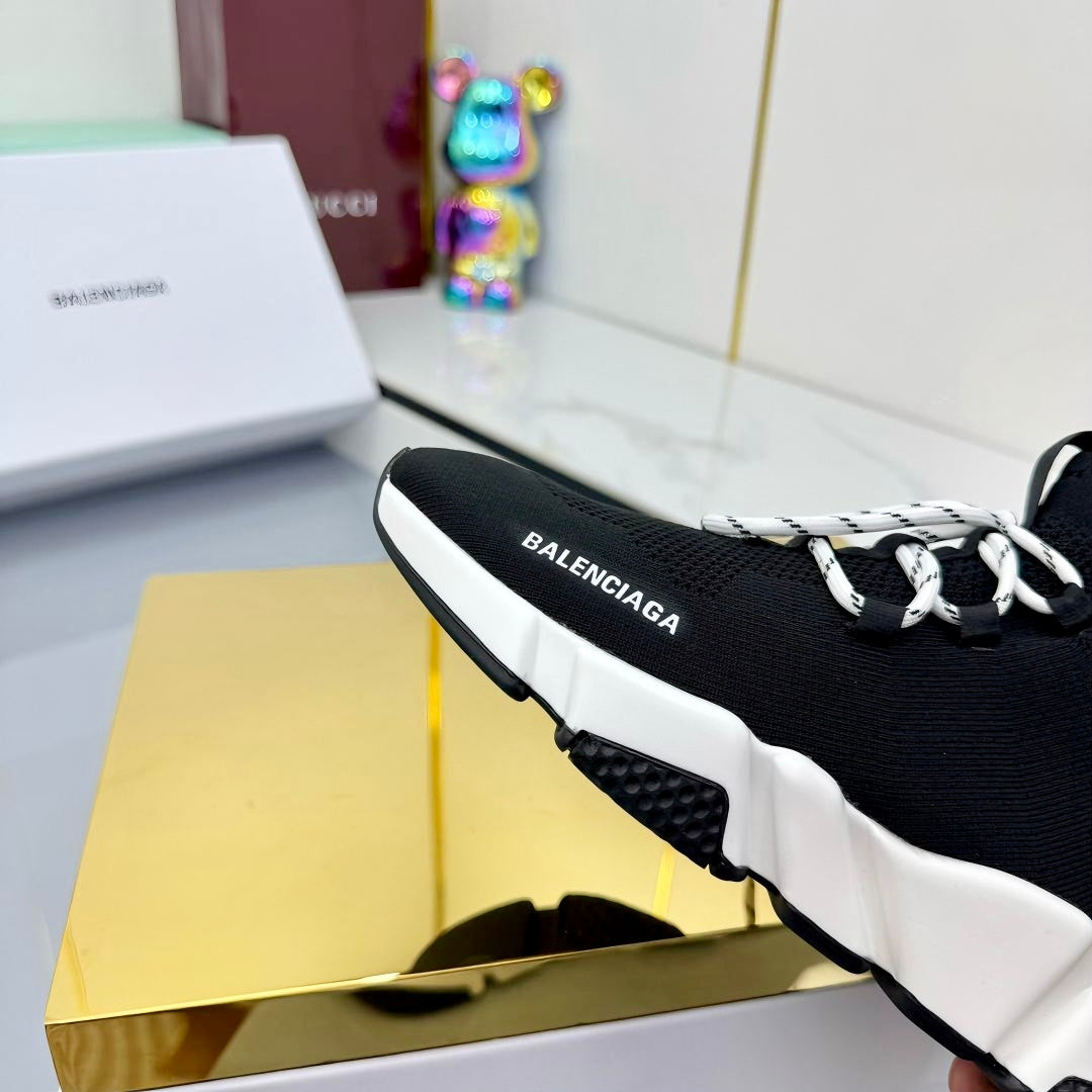 BALENCIAGA 25S SPEED 2.0 LACE-UP SNEAKERS IN BLACK KNITTED STYLE 2 - 35