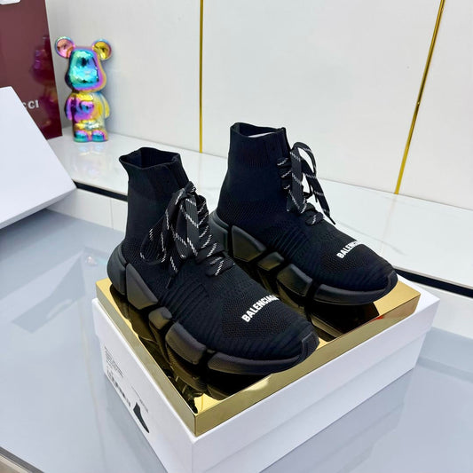 BALENCIAGA 25S SPEED 2.0 LACE-UP SNEAKERS IN BLACK KNITTED STYLE 1 - 35