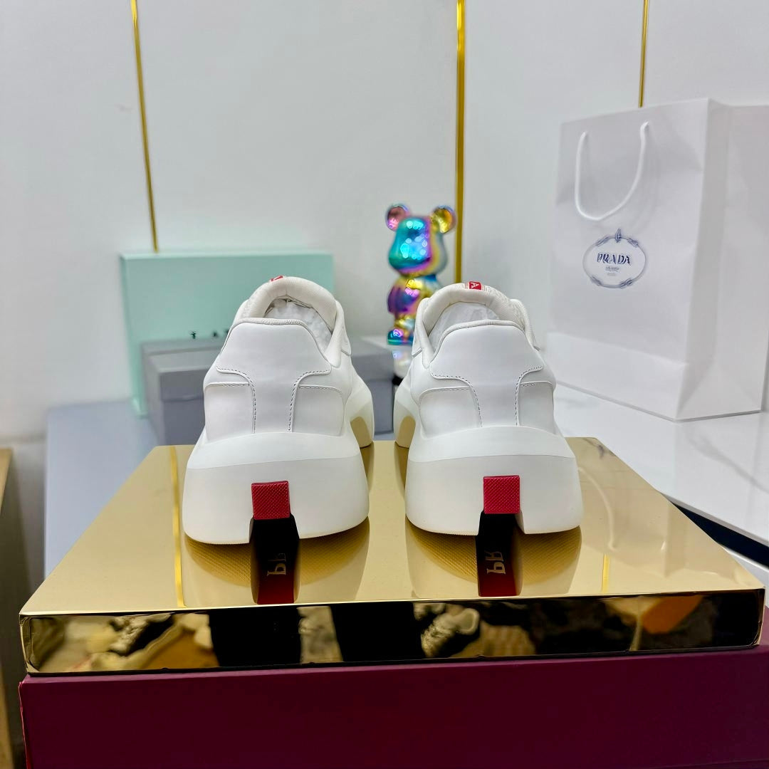 PRADA 25S SNEAKERS IN WHITE CALFSKIN - 35