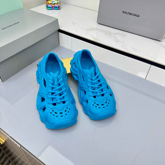 BALENCIAGA 25S SPIDER-MAN SNEAKERS IN BLUE SYNTHETIC RUBBER - 35