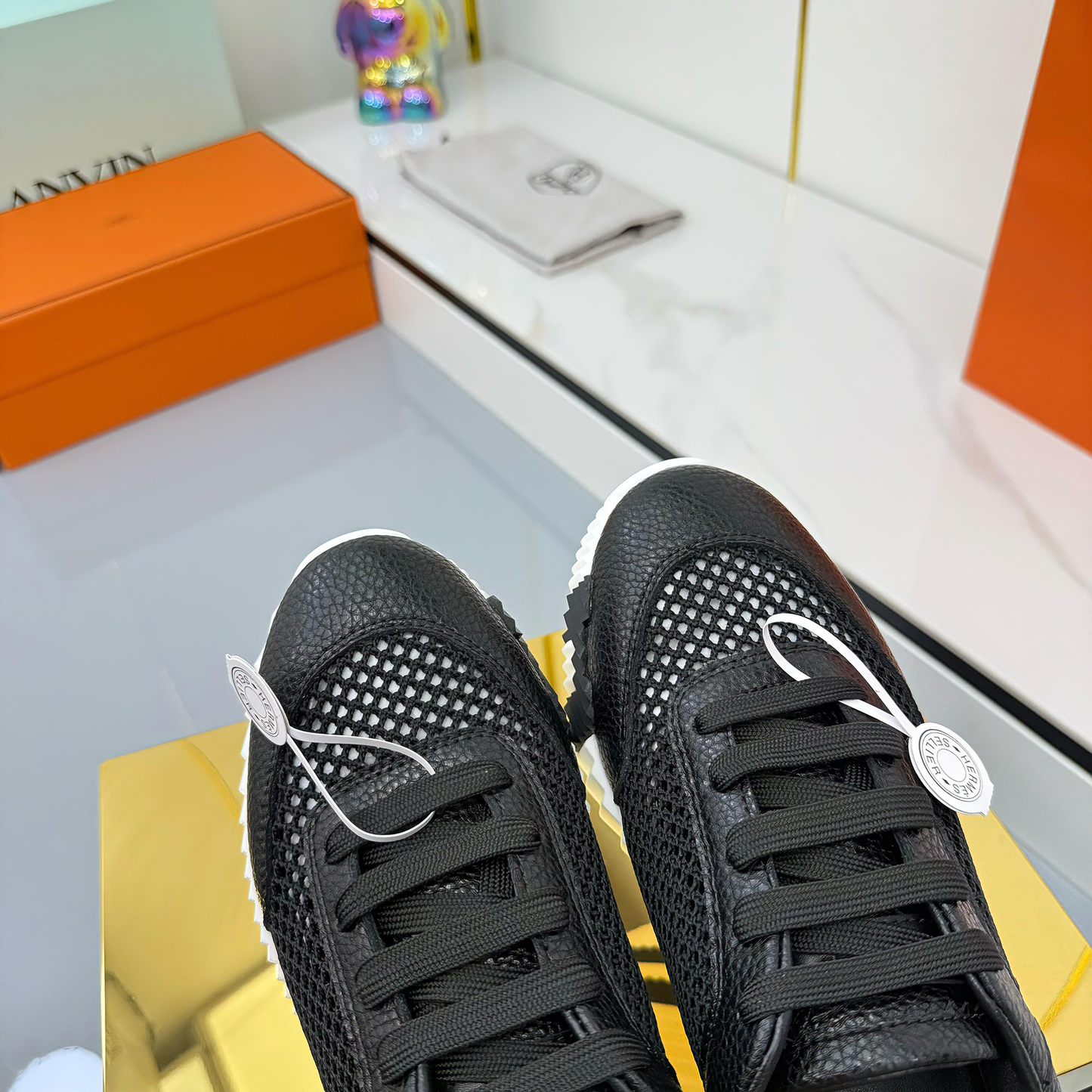 BALENCIAGA 25S SNEAKERS IN BLACK LEATHER - 35