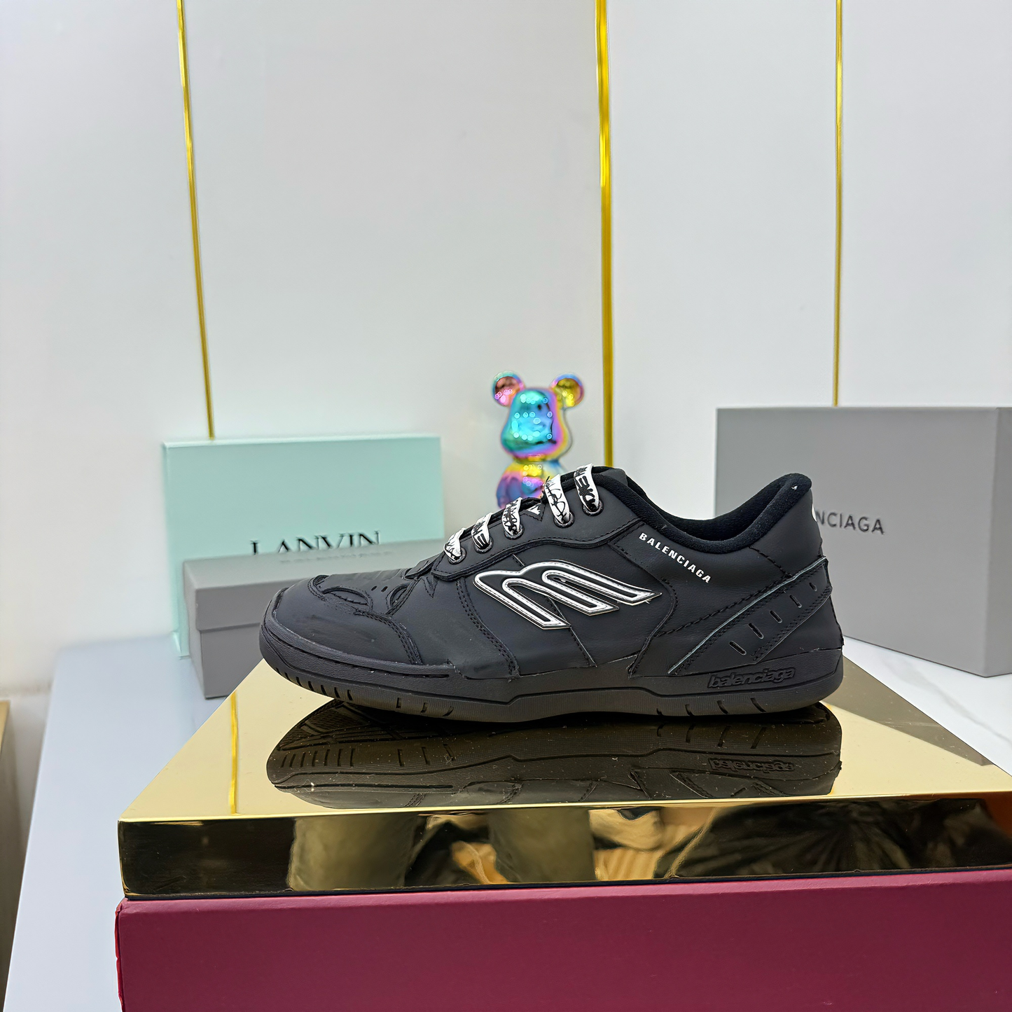 BALENCIAGA 25S SNEAKERS IN BLACK LEATHER - 35
