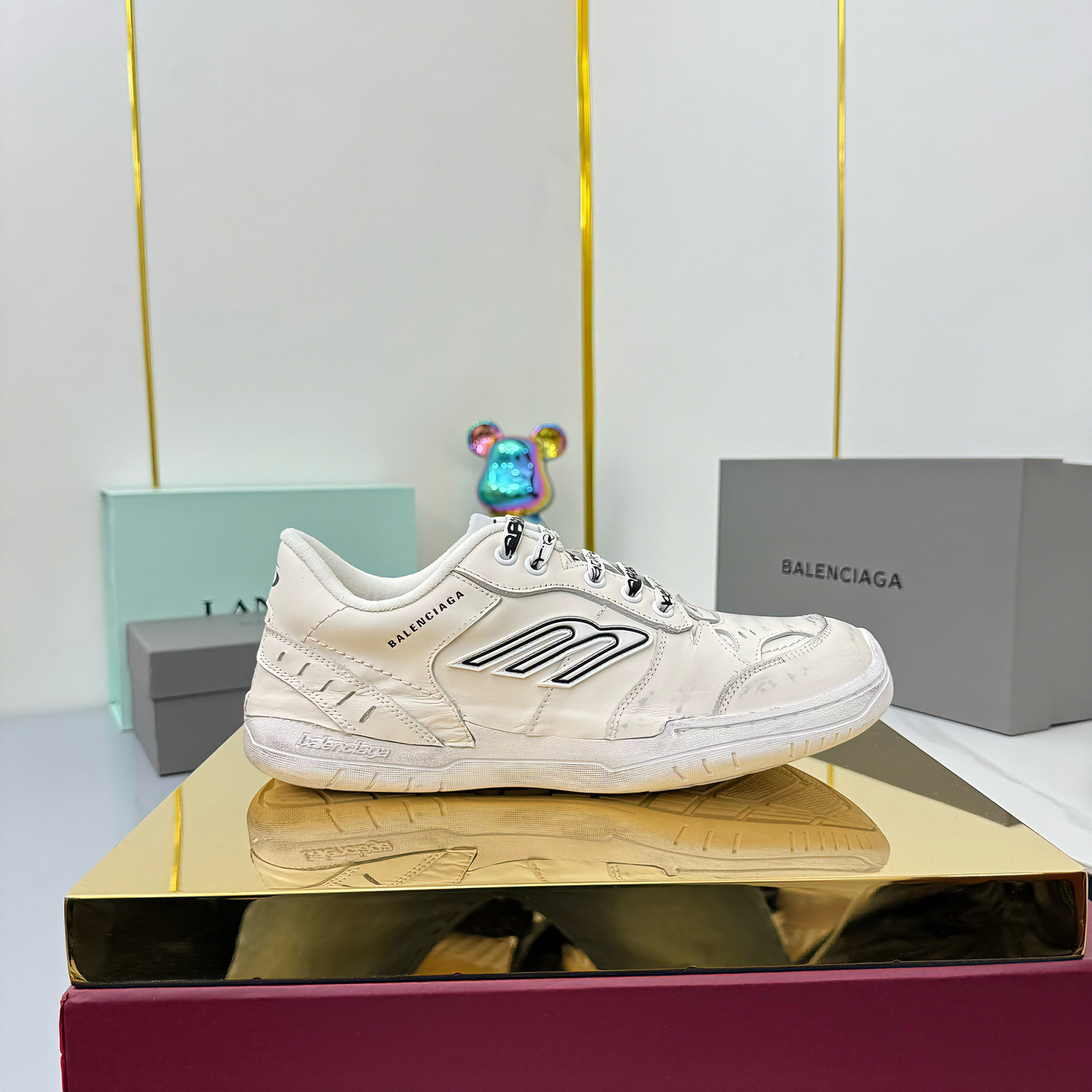 BALENCIAGA 25S SNEAKERS IN WHITE LEATHER - 35