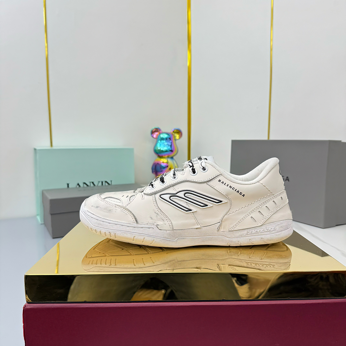 BALENCIAGA 25S SNEAKERS IN WHITE LEATHER - 35