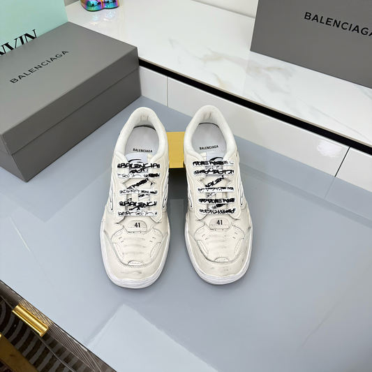 BALENCIAGA 25S SNEAKERS IN WHITE LEATHER - 35