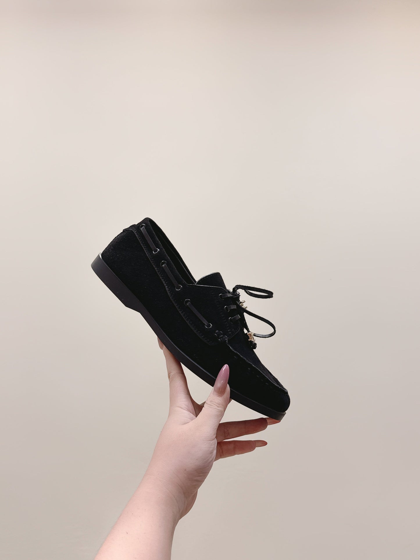 CELINE 26S LACE-UP LOAFERS IN BLACK SUEDE