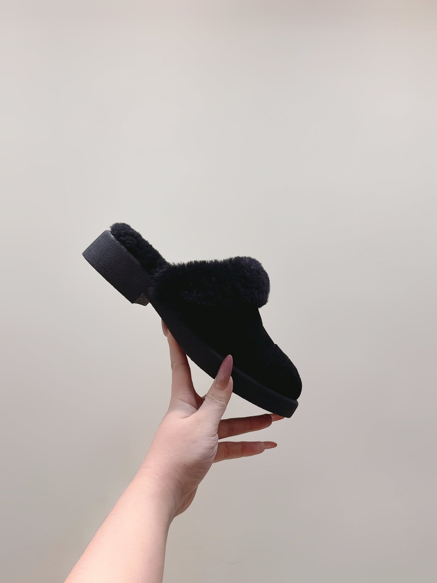 CHANEL 25S FUR-LINED MULES IN BLACK SUEDE - 35
