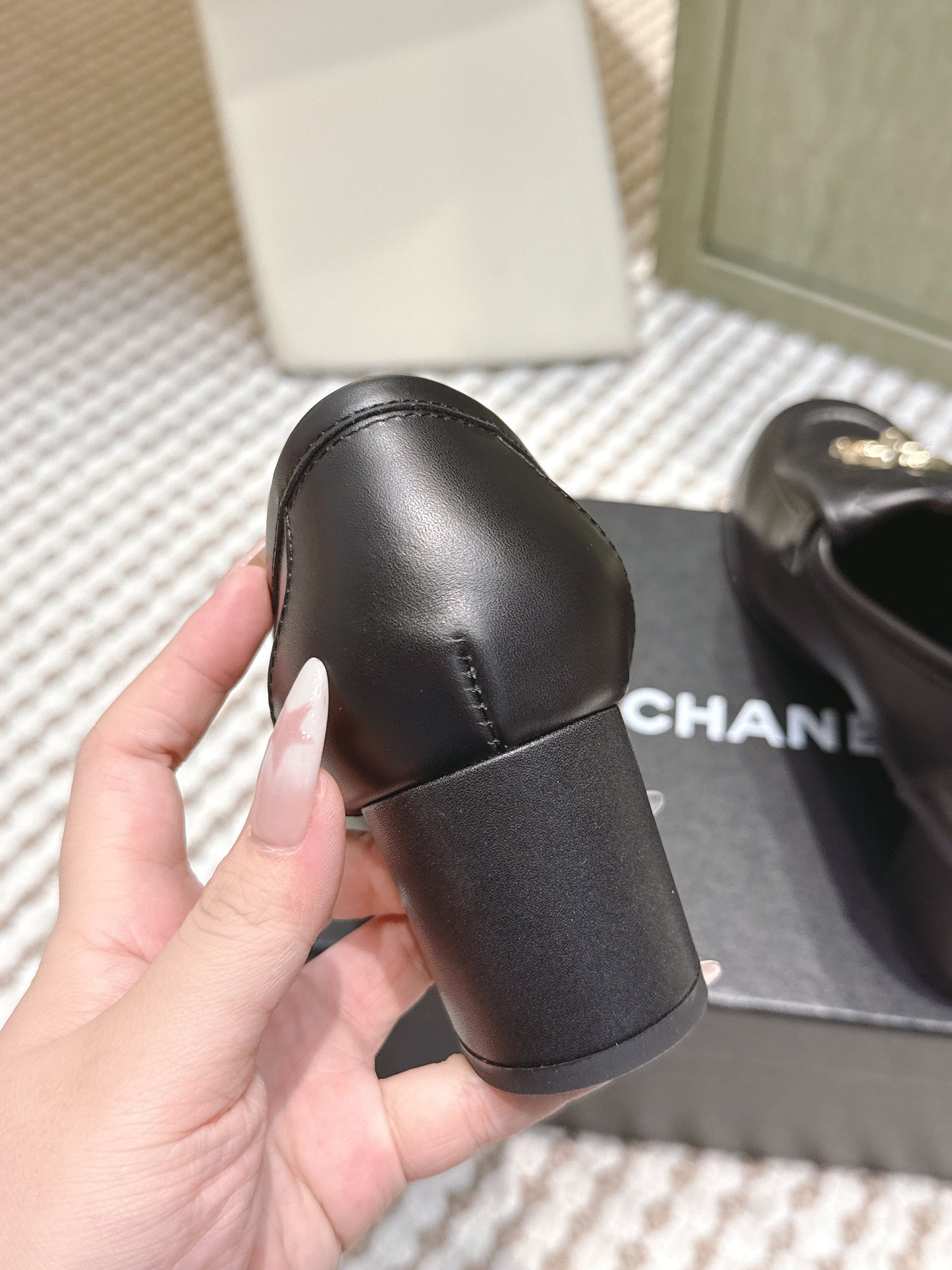 CHANEL 25S LOAFERS MOCCASIN 65MM IN BLACK CALFSKIN GOLD HARDWARE - 35