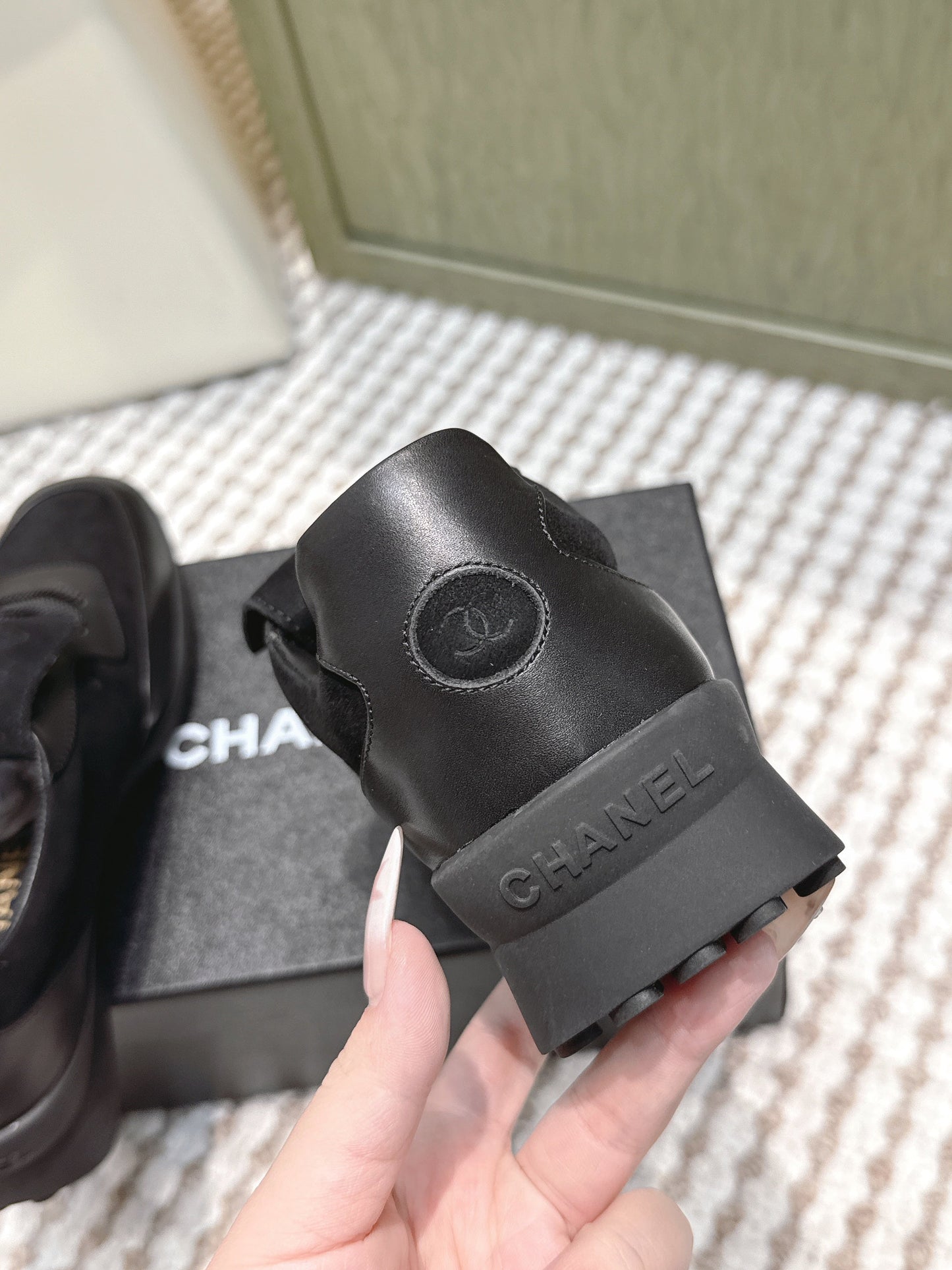 CHANEL 25S SNEAKERS 35MM IN BLACK SUEDE WITH VELCRO STRAPS - 35