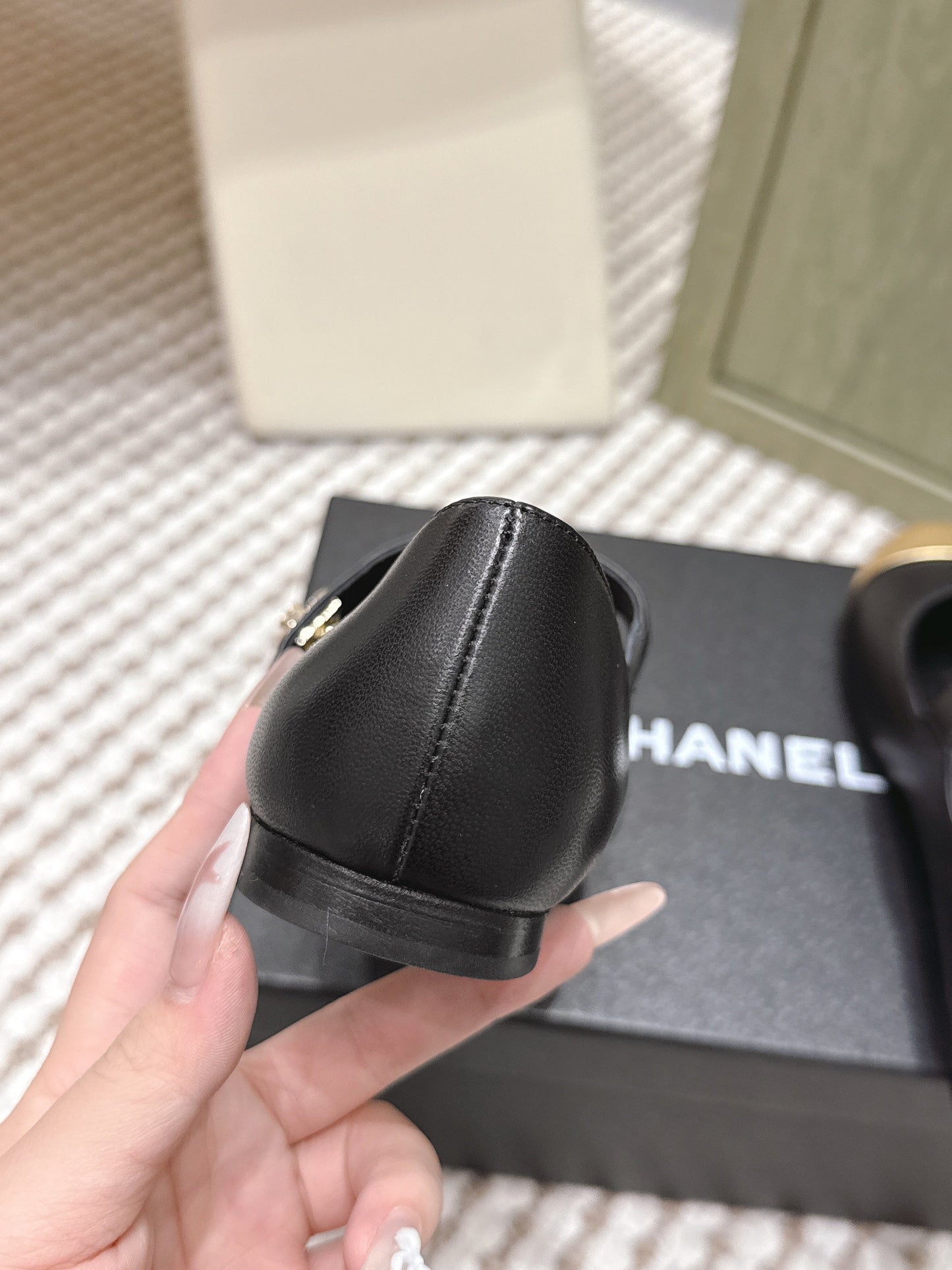 CHANEL 25S MARY JANE FLAT IN BLACK LAMBSKIN WITH YELLOW CAP TOE GOLD HARDWARE - 35