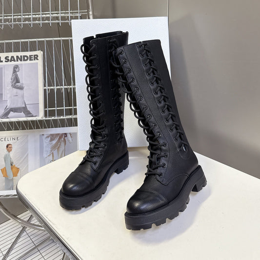 DIOR 25S D-ROAD BOOT IN BLACK GRAINED CALFSKIN - 35