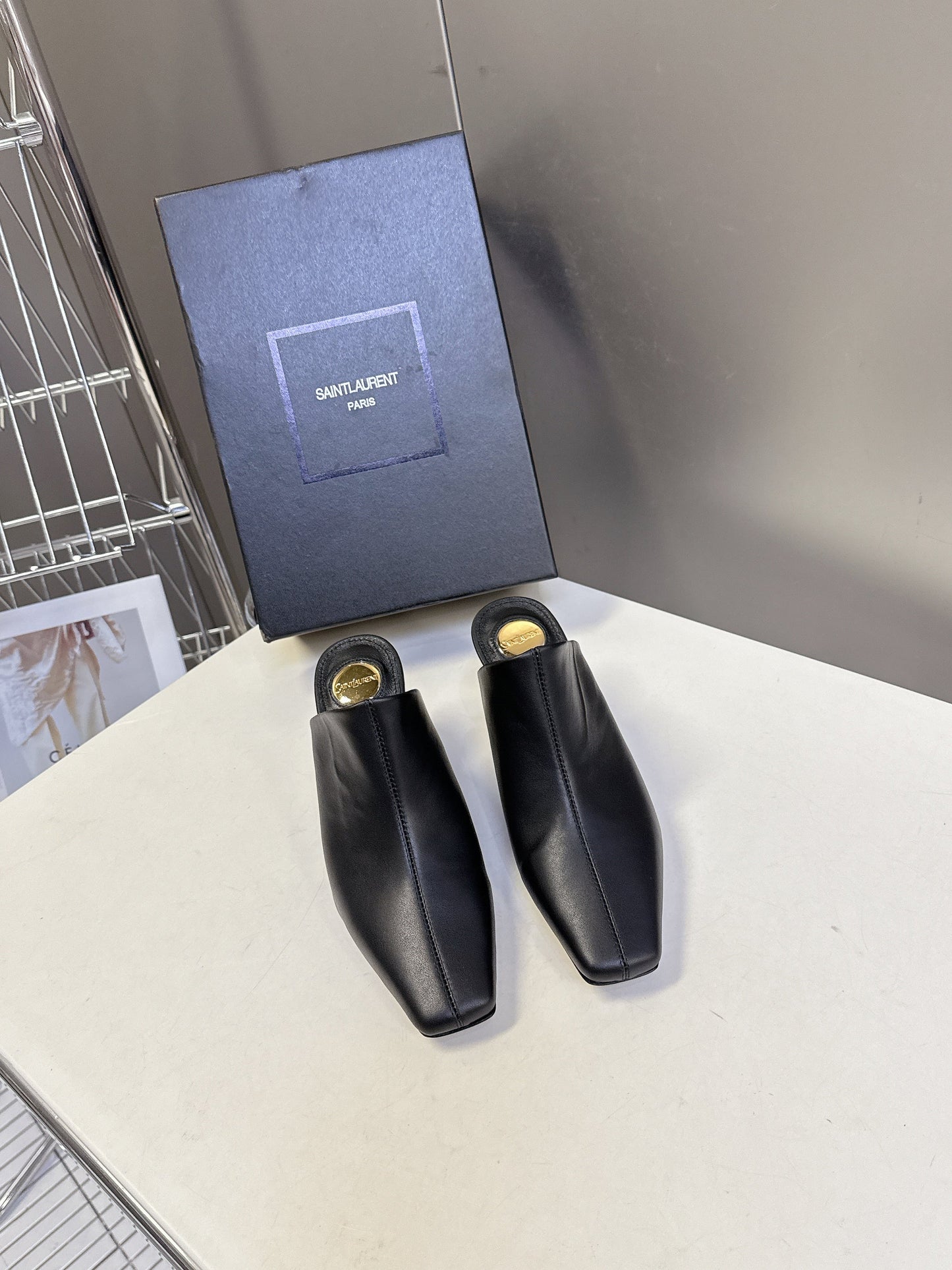 YSL 25S HIGH-HEEL SANDALS 75 MM IN BLACK LAMBSKIN - 35