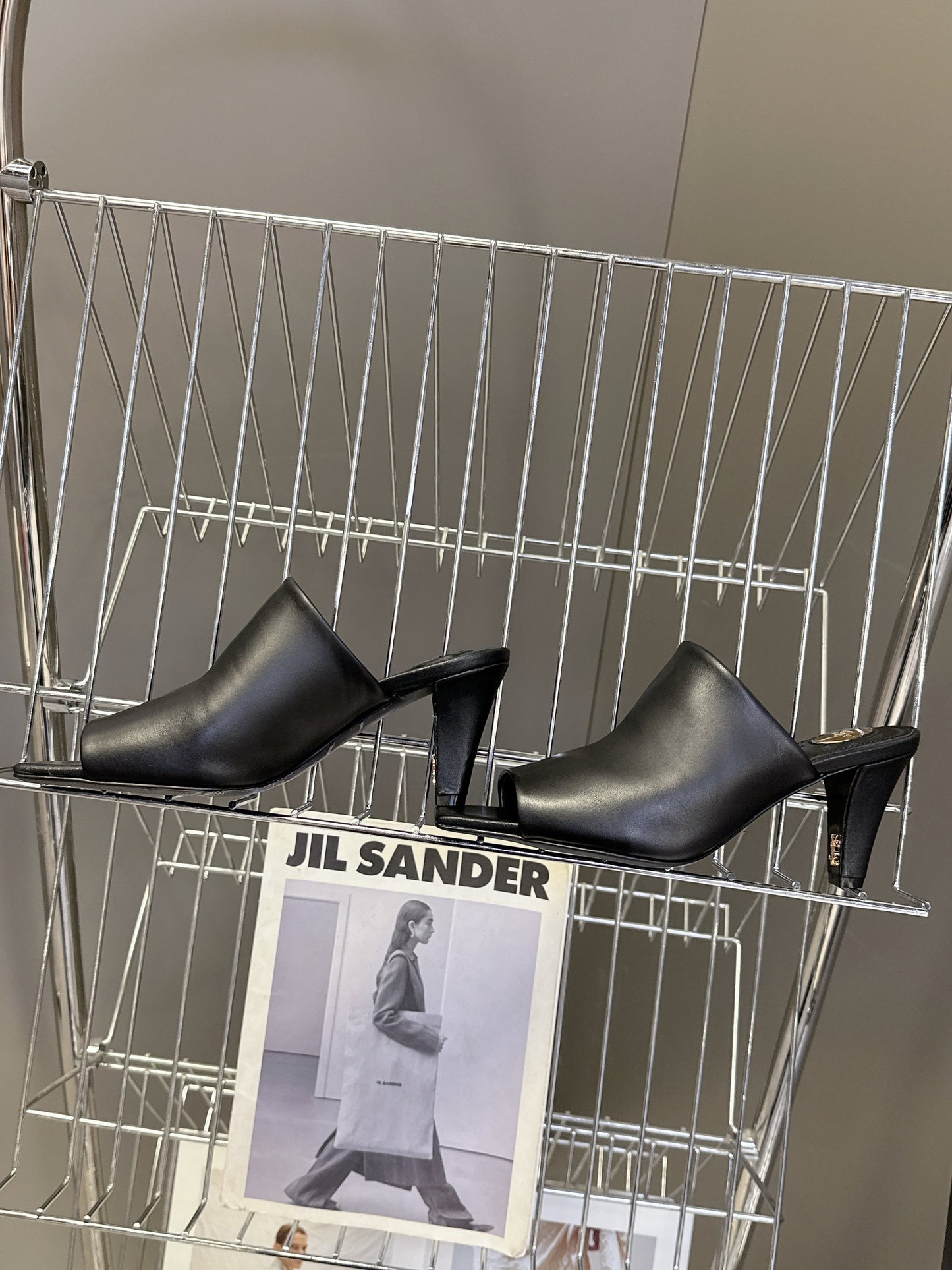 YSL 25S HIGH-HEEL SANDALS 75 MM IN BLACK LAMBSKIN - 35