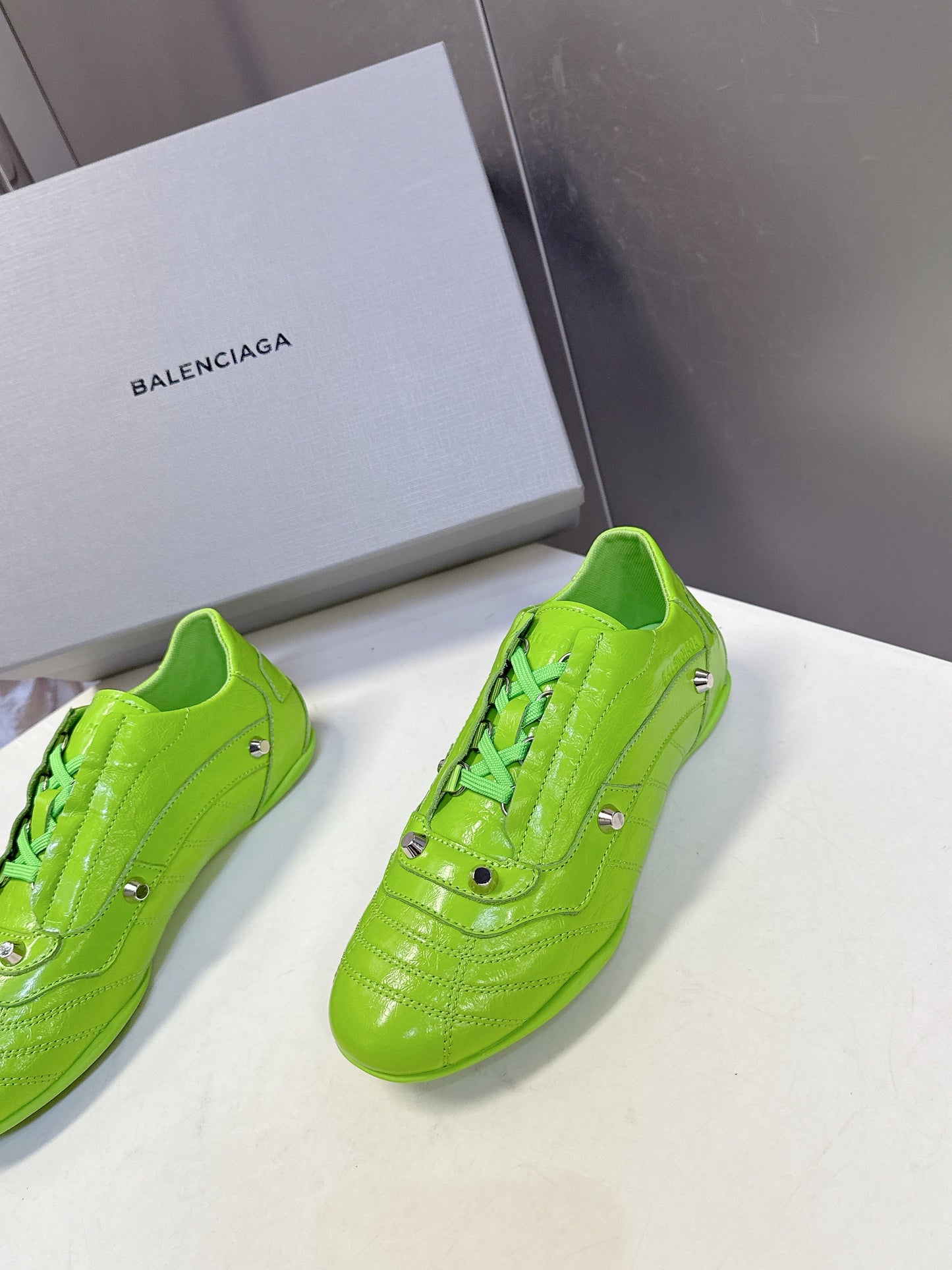 BALENCIAGA 25S SNEAKER IN GREEN CALFSKIN - 35