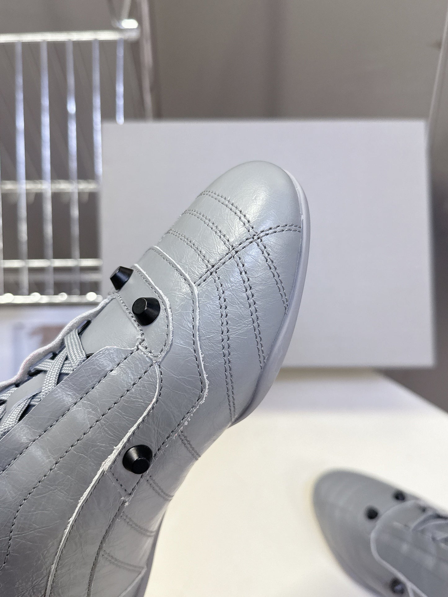 BALENCIAGA 25S SNEAKER IN GREY CALFSKIN - 35