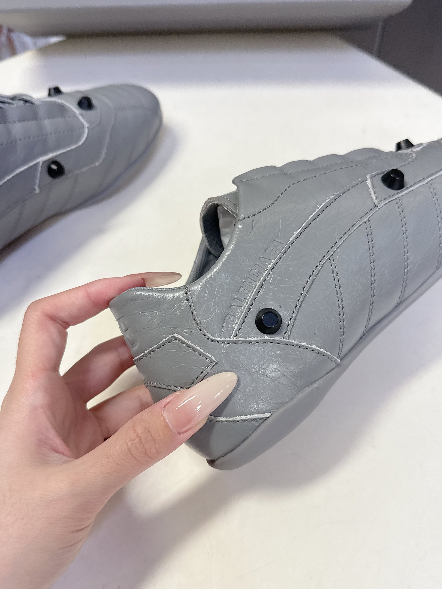 BALENCIAGA 25S SNEAKER IN GREY CALFSKIN - 35