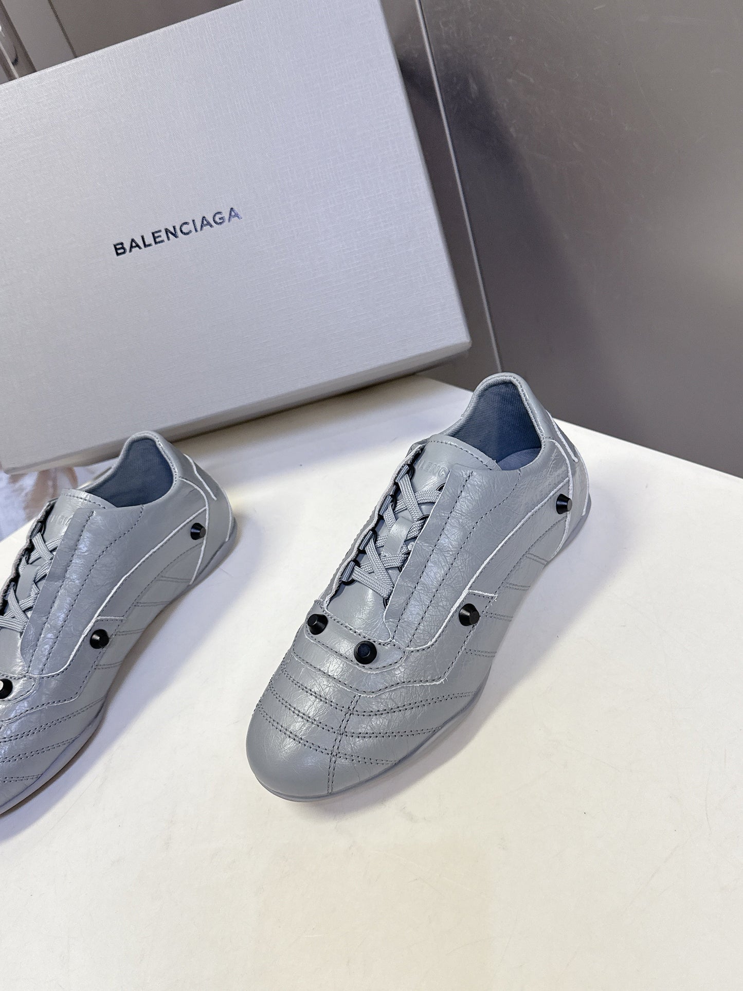 BALENCIAGA 25S SNEAKER IN GREY CALFSKIN - 35