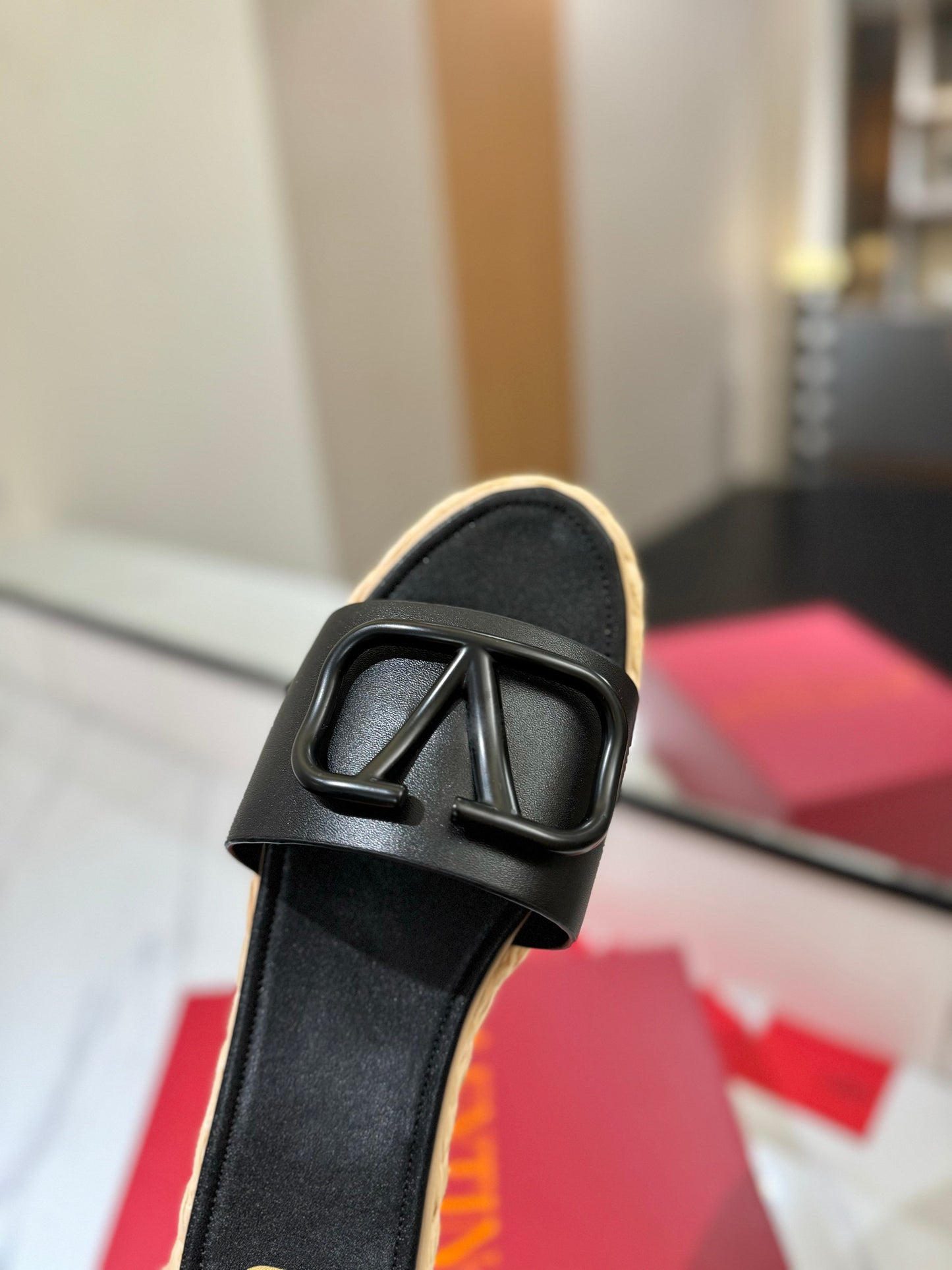 VLTN ESPADRILLE SLIDES 25S IN BLACK LAMBSKIN STYLE 11 - 35