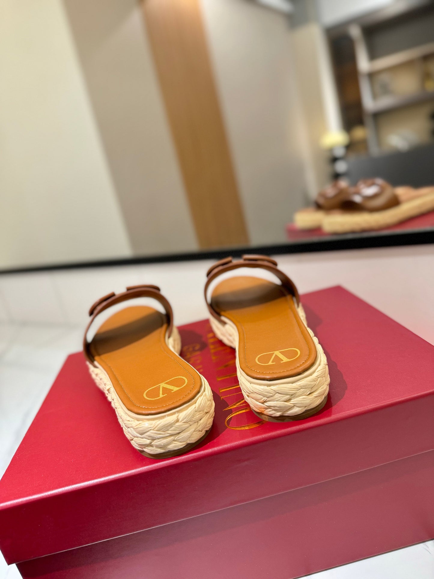 VLTN ESPADRILLE SLIDES 25S IN LIGHT BROWN LAMBSKIN STYLE 7 - 35
