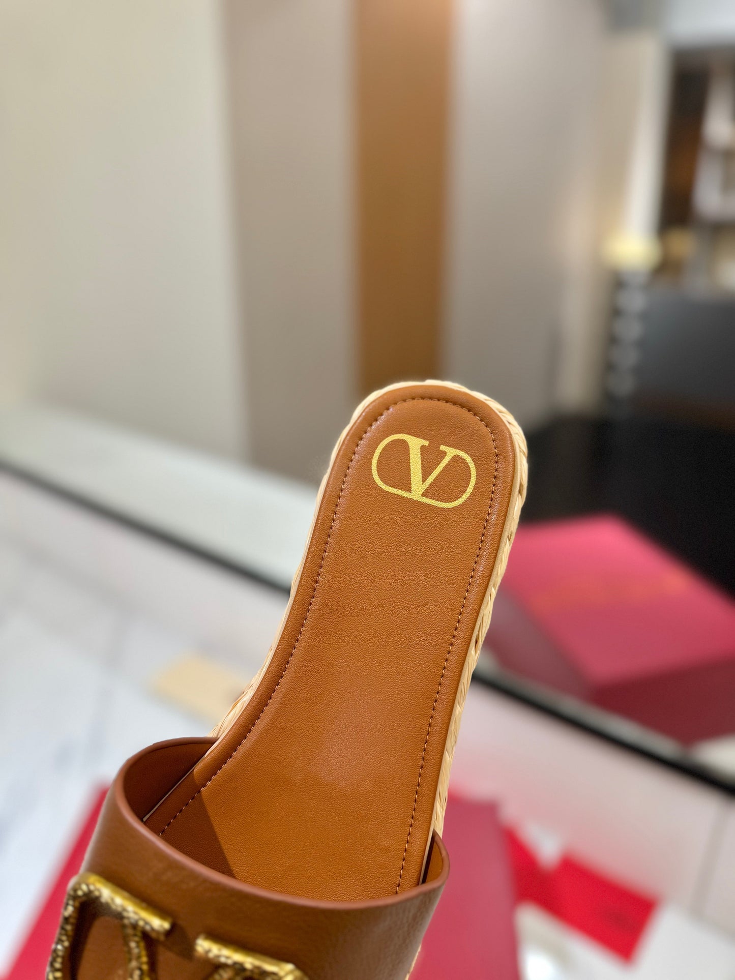 VLTN ESPADRILLE SLIDES 25S IN BROWN LAMBSKIN STYLE 2 - 35