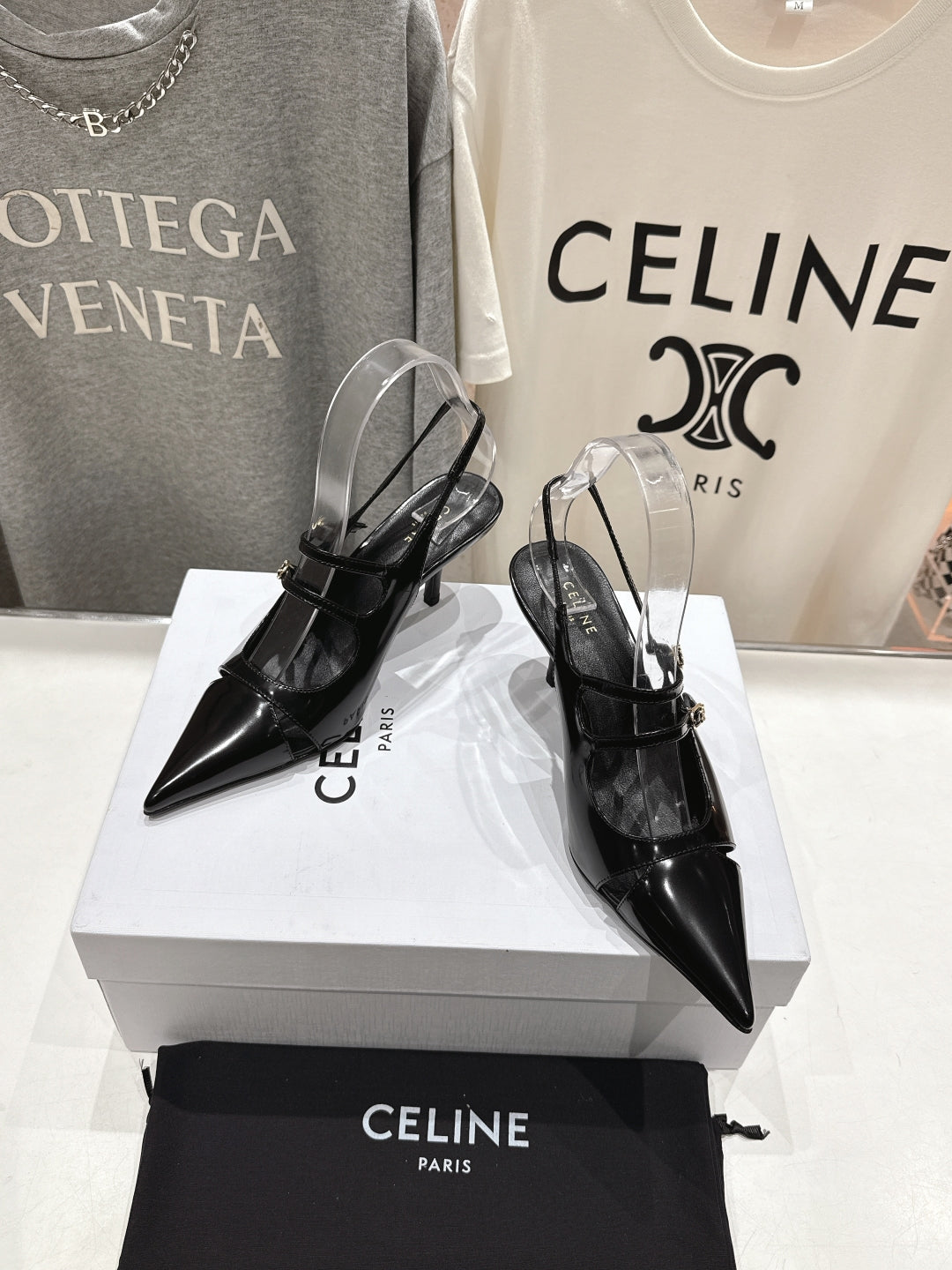 JUDY DOUBLE STRAP MARY JANE SLINGBACK 65MM IN BLACK SMOOTH AND PATENT CALFSKIN - 34