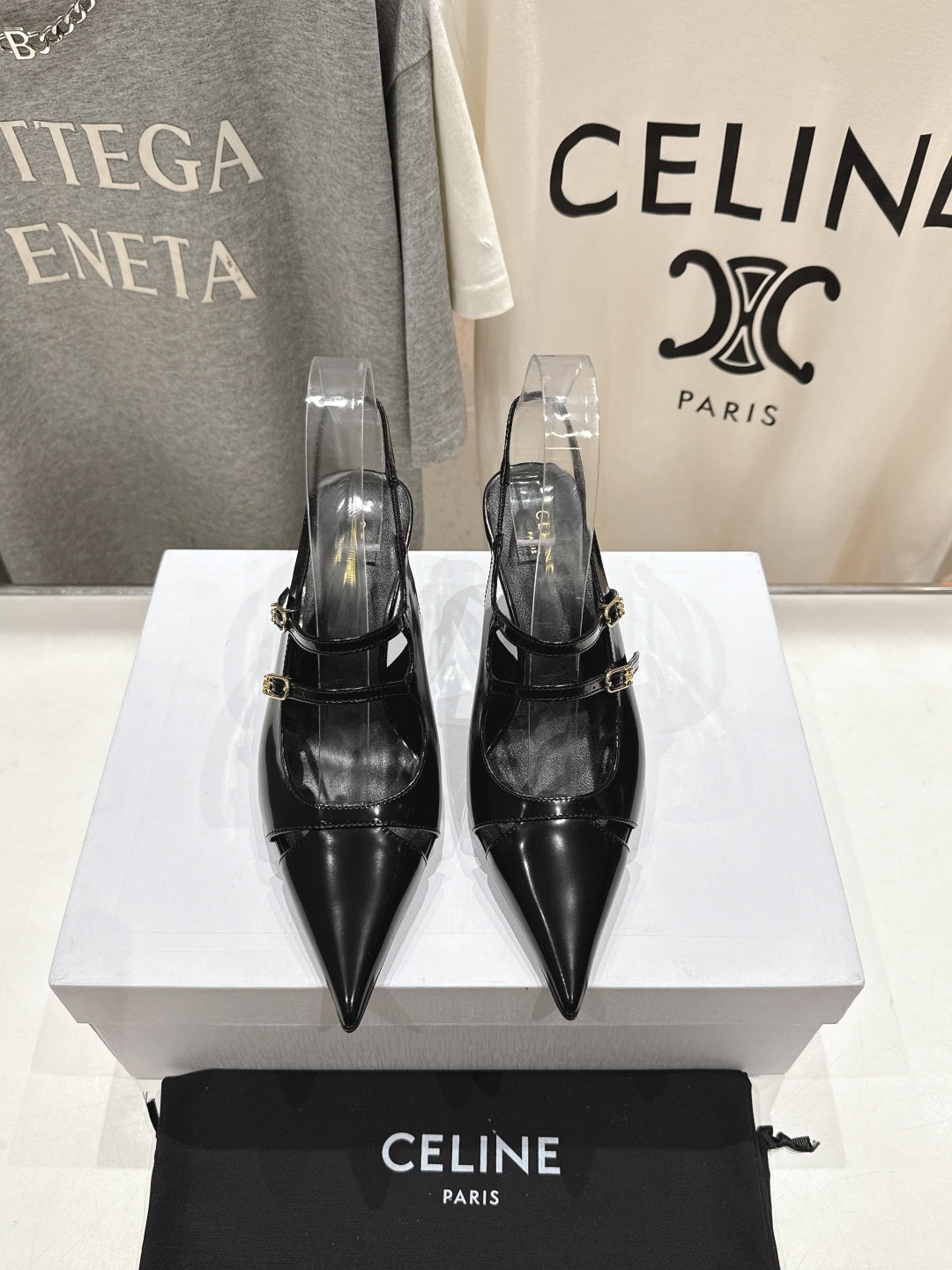 JUDY DOUBLE STRAP MARY JANE SLINGBACK 65MM IN BLACK SMOOTH AND PATENT CALFSKIN - 34