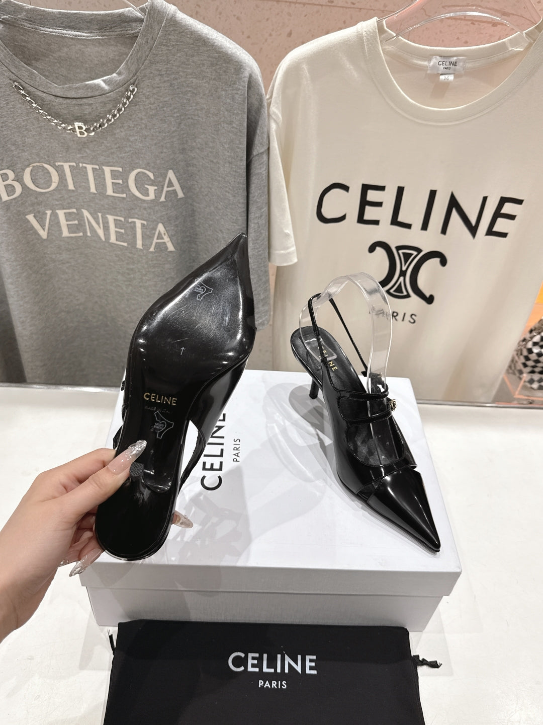 JUDY DOUBLE STRAP MARY JANE SLINGBACK 65MM IN BLACK SMOOTH AND PATENT CALFSKIN - 34