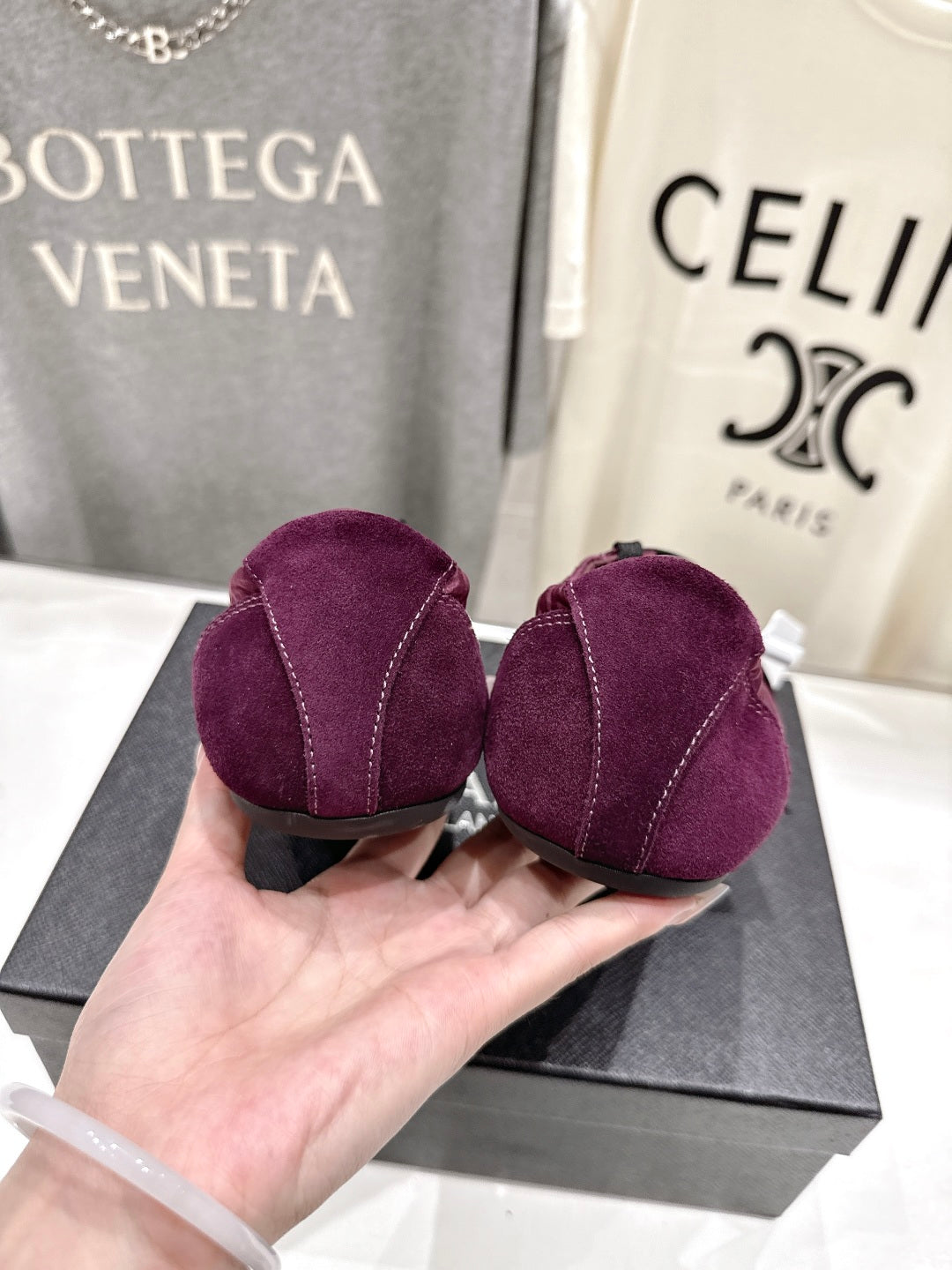 PRADA 25S COLLAPSE RE NYLON AND SUEDE SNEAKERS IN PLUM WITH METAL TOECAP - 35