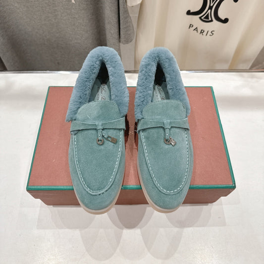 LP 25S SUMMER CHARMS WALK LOAFERS IN DUSTY TEAL SUEDE AND FLEECE - 35