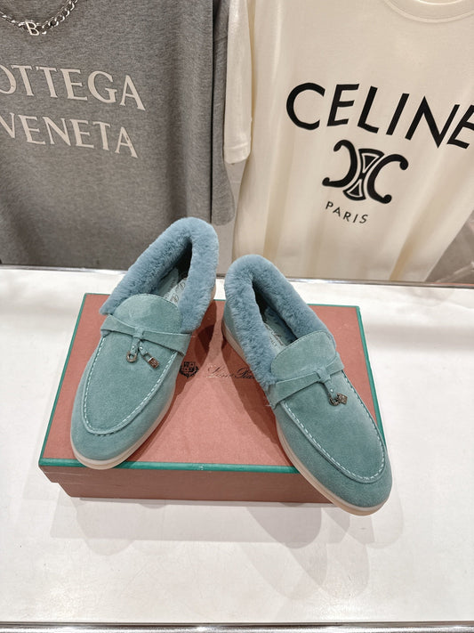 LP 25S SUMMER CHARMS WALK LOAFERS IN DUSTY TEAL SUEDE AND FLEECE - 35