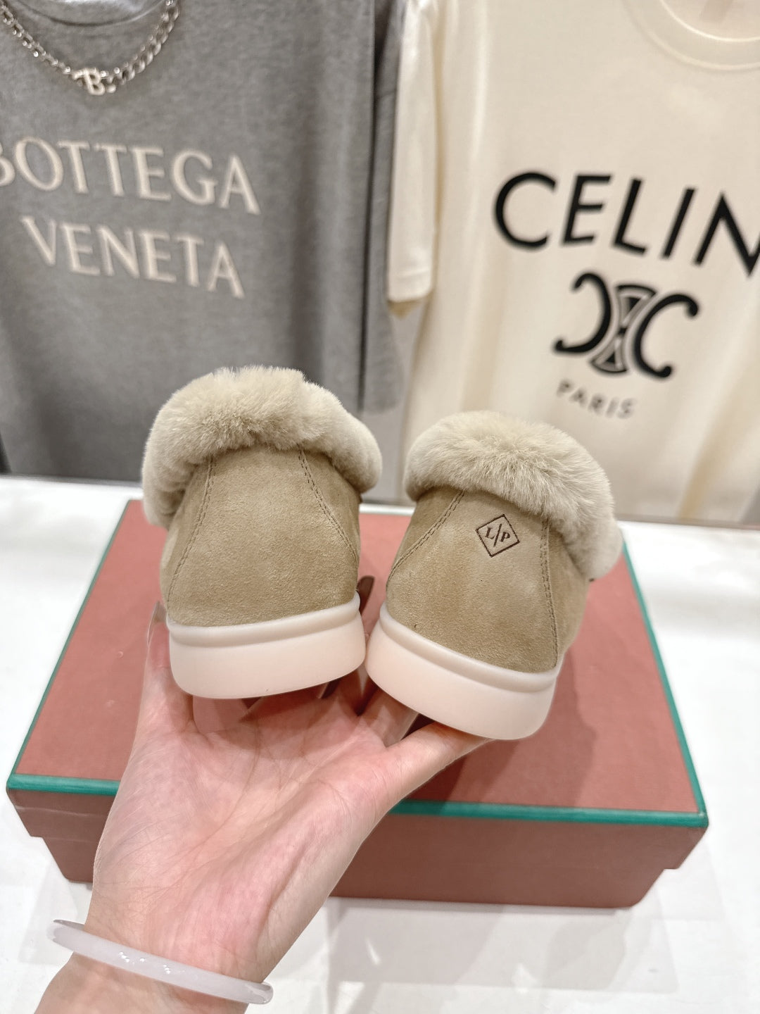 LP 25S SUMMER CHARMS WALK LOAFERS IN WARM GREY SUEDE AND FLEECE - 35