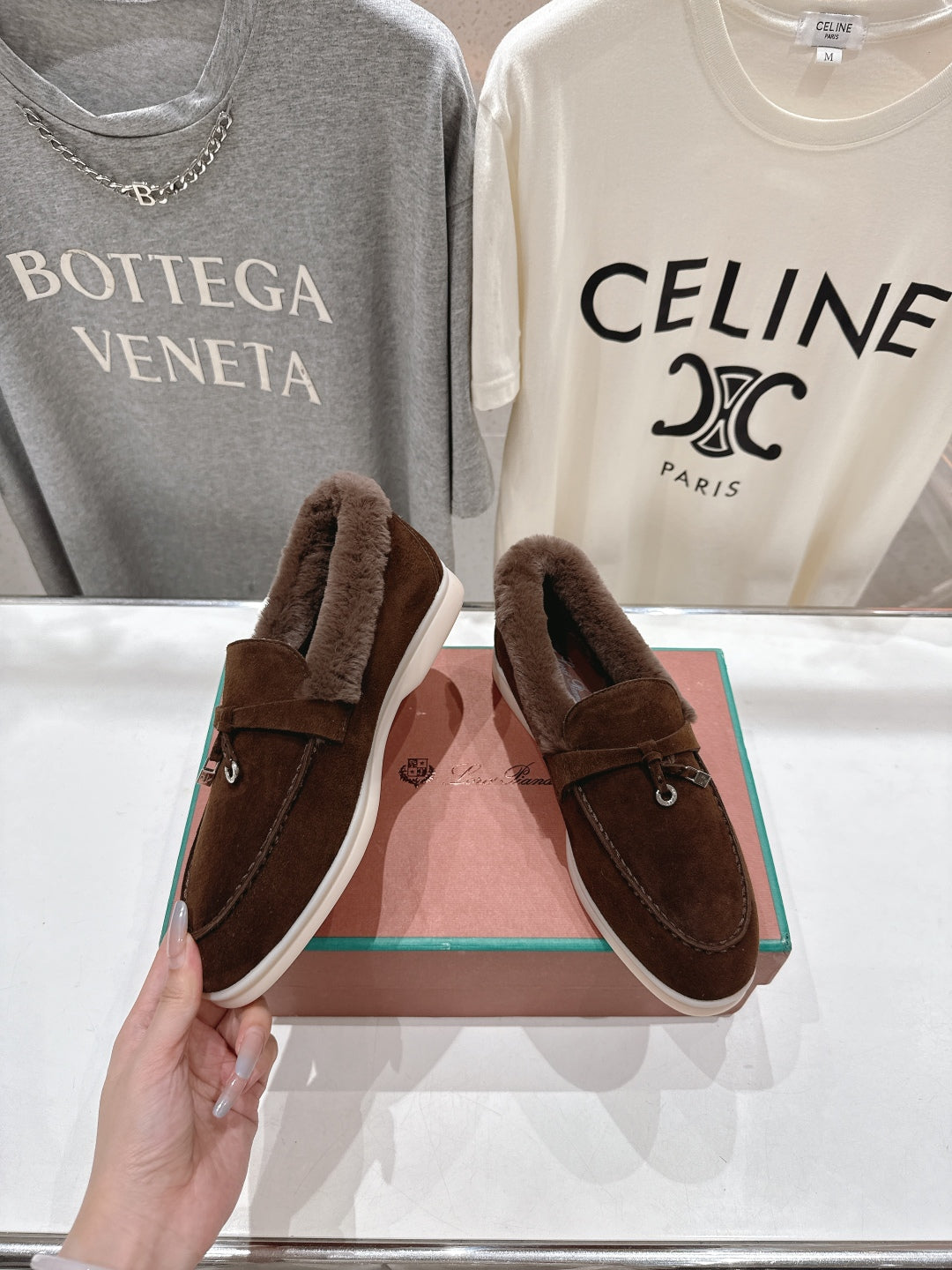 LP 25S SUMMER CHARMS WALK LOAFERS IN DARK BROWN SUEDE AND FLEECE - 35