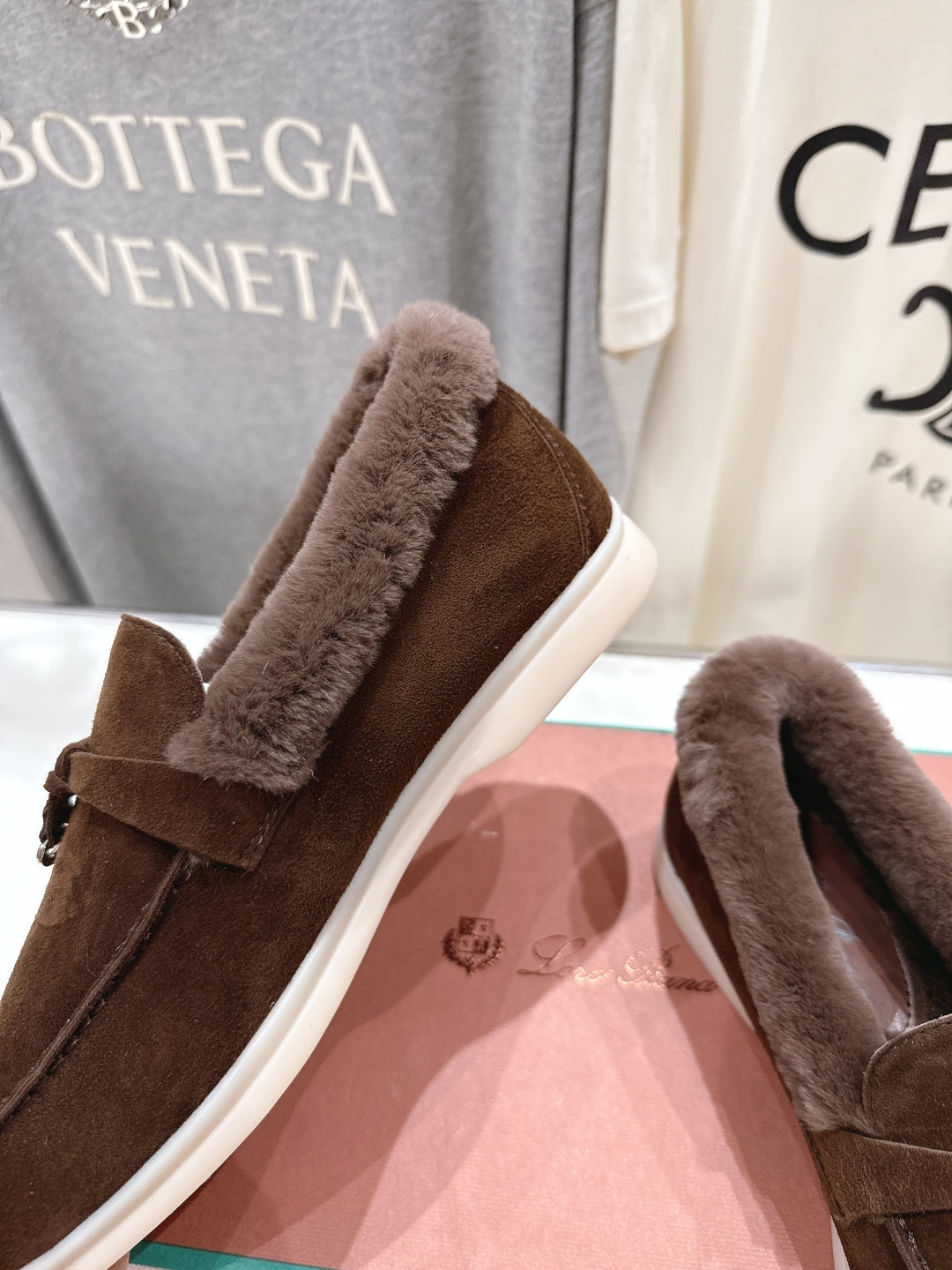 LP 25S SUMMER CHARMS WALK LOAFERS IN DARK BROWN SUEDE AND FLEECE - 35