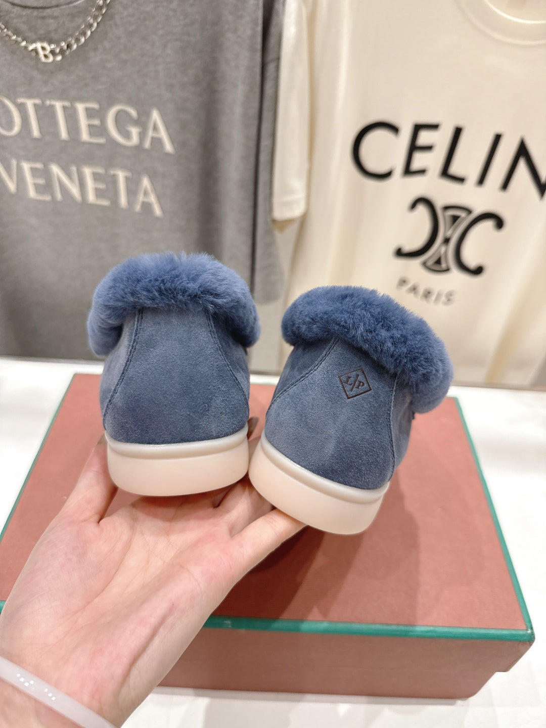 LP 25S SUMMER CHARMS WALK LOAFERS IN SLATE BLUE SUEDE AND FLEECE - 35