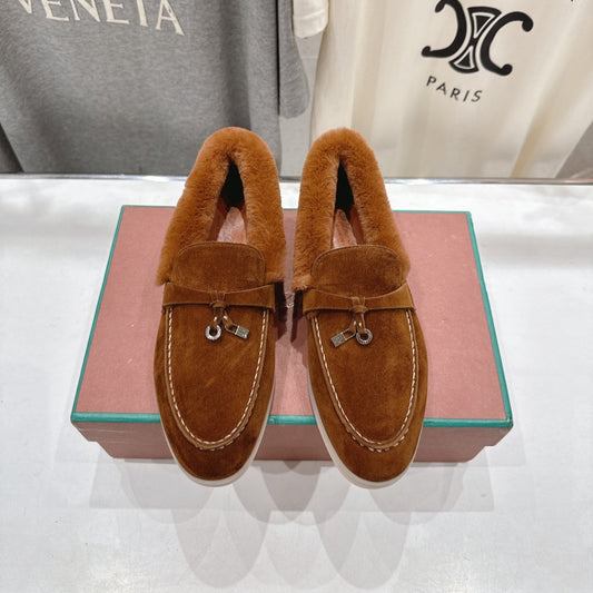 LP 25S SUMMER CHARMS WALK LOAFERS IN BURNT ORANGE SUEDE AND FLEECE - 35