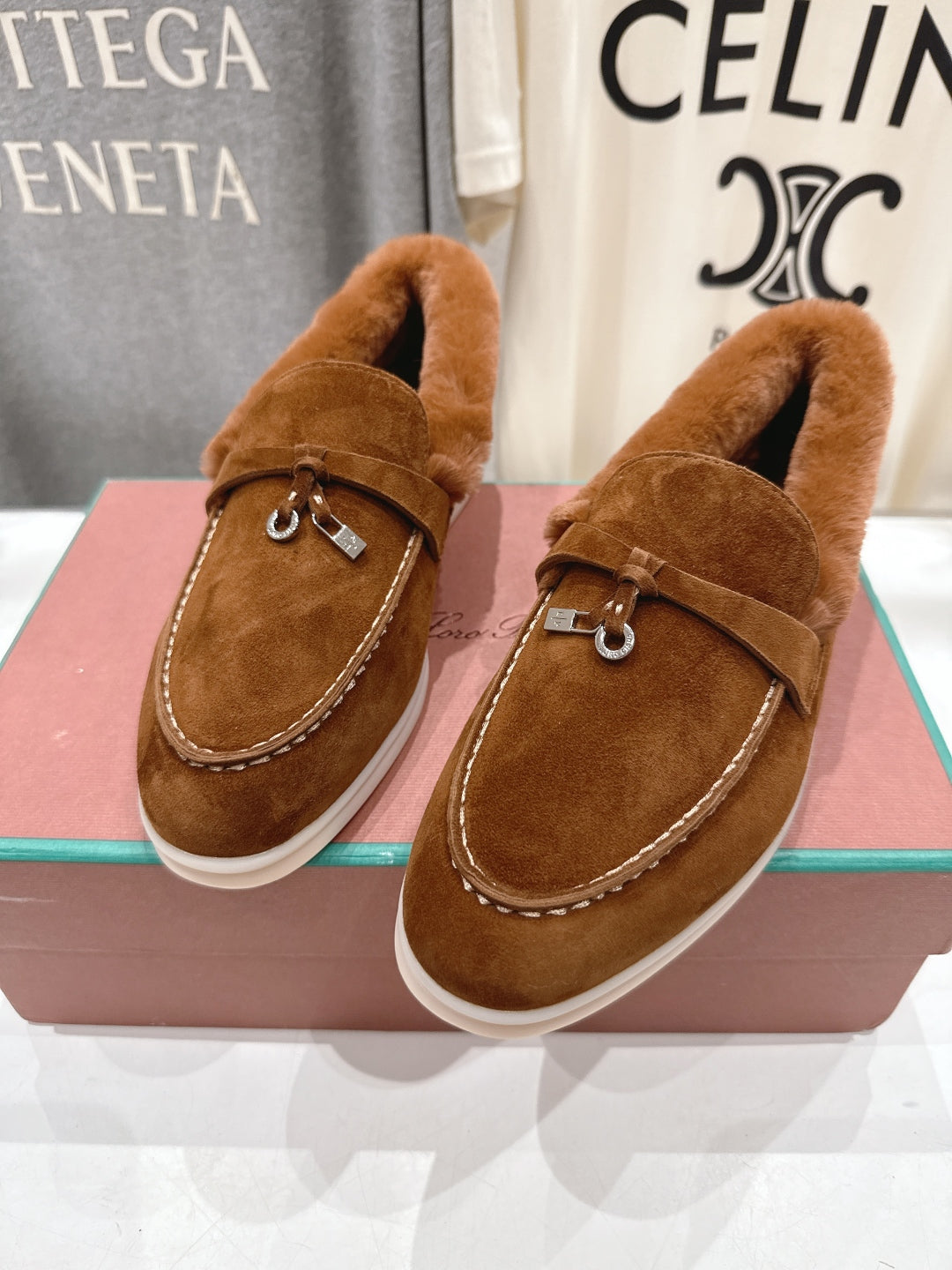 LP 25S SUMMER CHARMS WALK LOAFERS IN BURNT ORANGE SUEDE AND FLEECE - 35