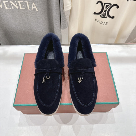 LP 25S SUMMER CHARMS WALK LOAFERS IN DARK NAVY SUEDE AND FLEECE - 35