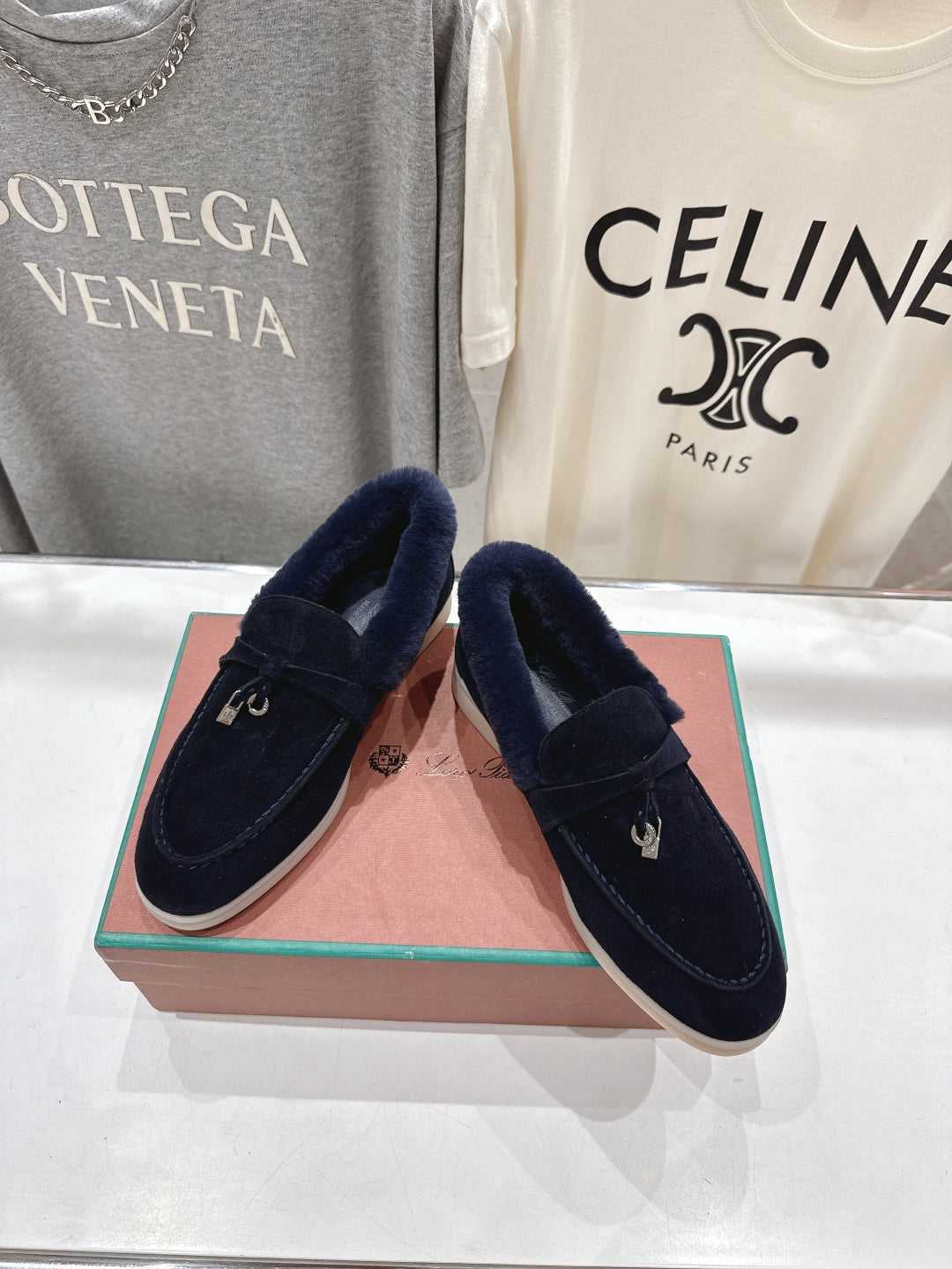 LP 25S SUMMER CHARMS WALK LOAFERS IN DARK NAVY SUEDE AND FLEECE - 35
